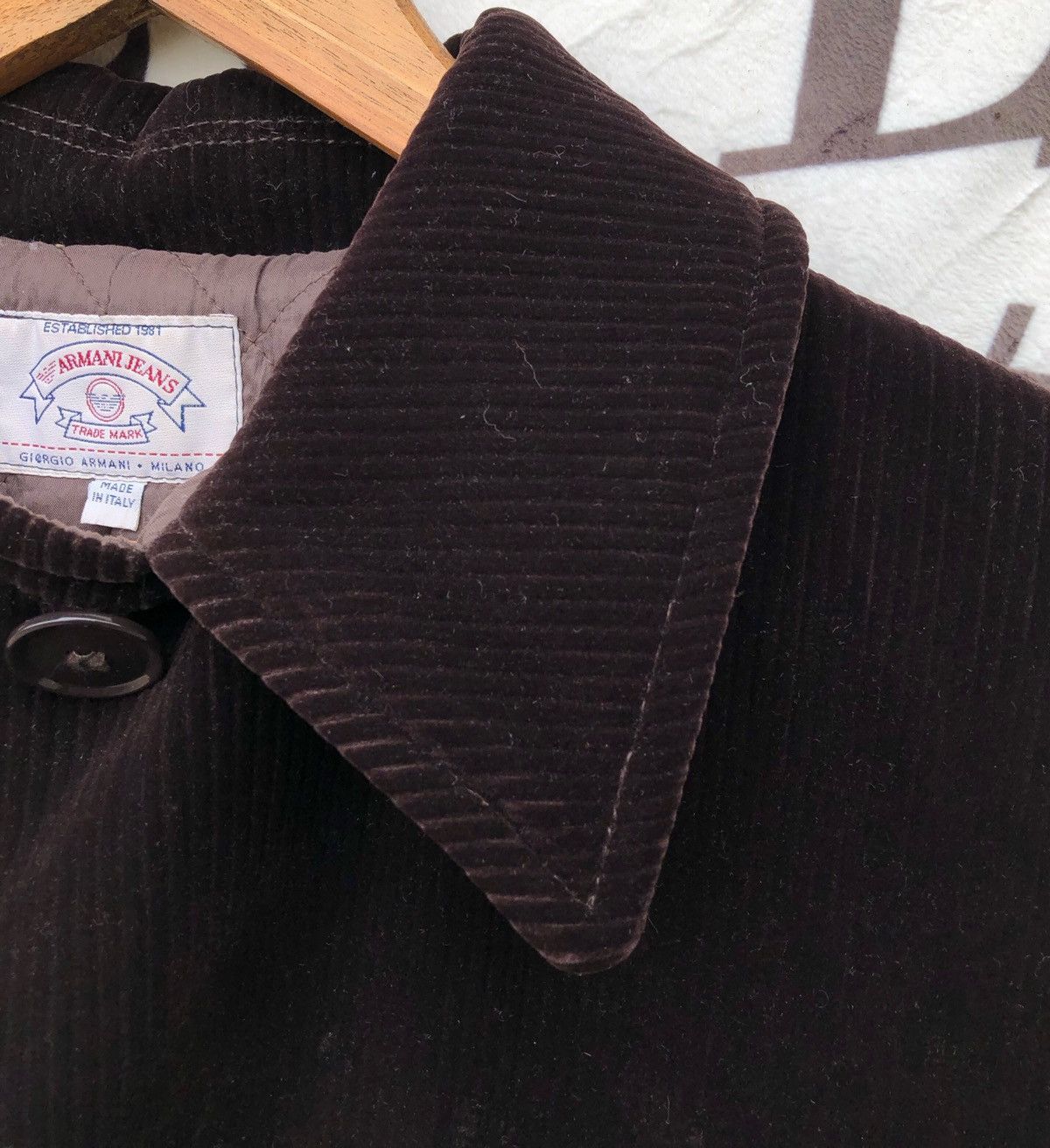 Giorgio Armani 🔥VINTAGE GIORGIO ARMANI ITALY VELVET OVER COAT/JACKET Size US M / EU 48-50 / 2 - 19 Thumbnail