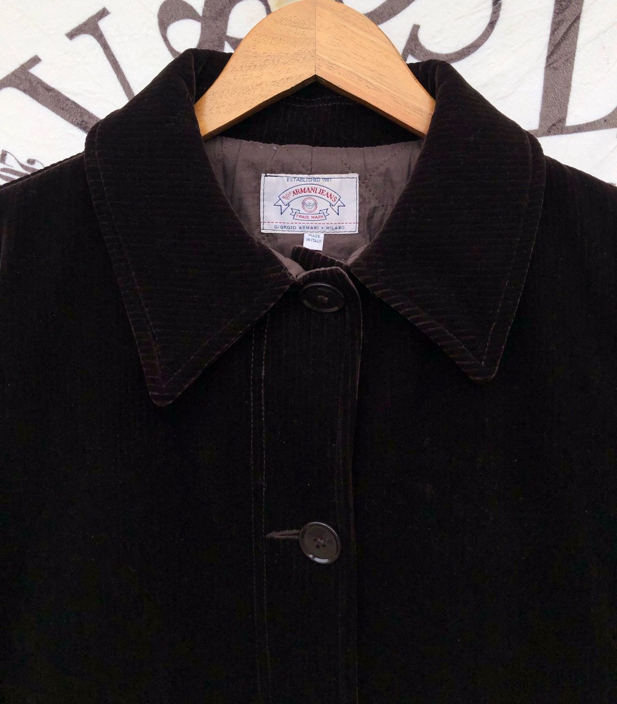 Giorgio Armani 🔥VINTAGE GIORGIO ARMANI ITALY VELVET OVER COAT/JACKET Size US M / EU 48-50 / 2 - 8 Thumbnail