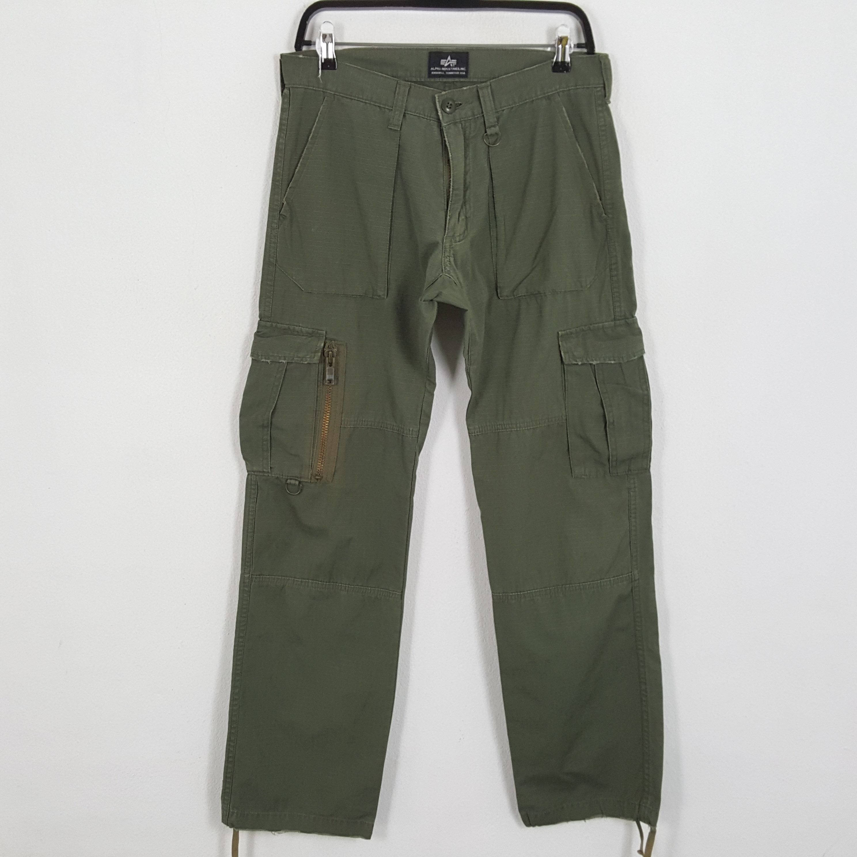 Alpha Industries × Vintage ALPHA INDUSTRIES Military Streetwear Cargo Style Pants Size US 31 - 1 Thumbnail