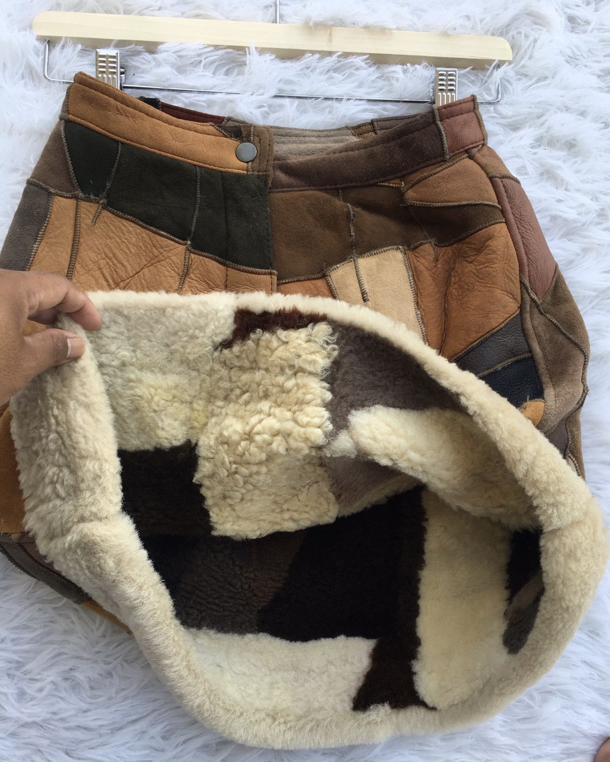 Leather Rare Vintage Leather Furr Skirt Size 24" / US 00 / IT 34 - 8 Thumbnail