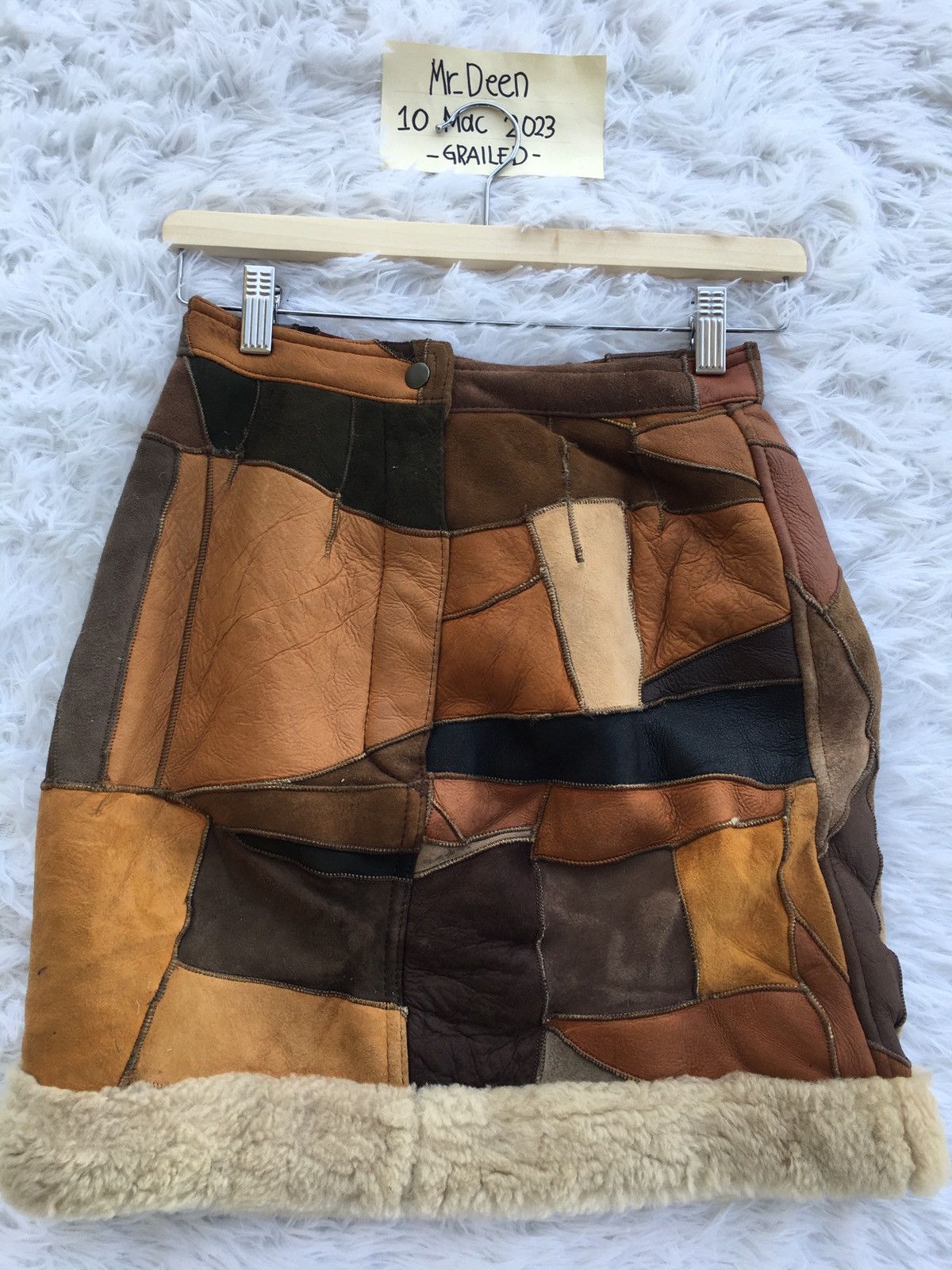 Leather Rare Vintage Leather Furr Skirt Size 24" / US 00 / IT 34 - 4 Thumbnail