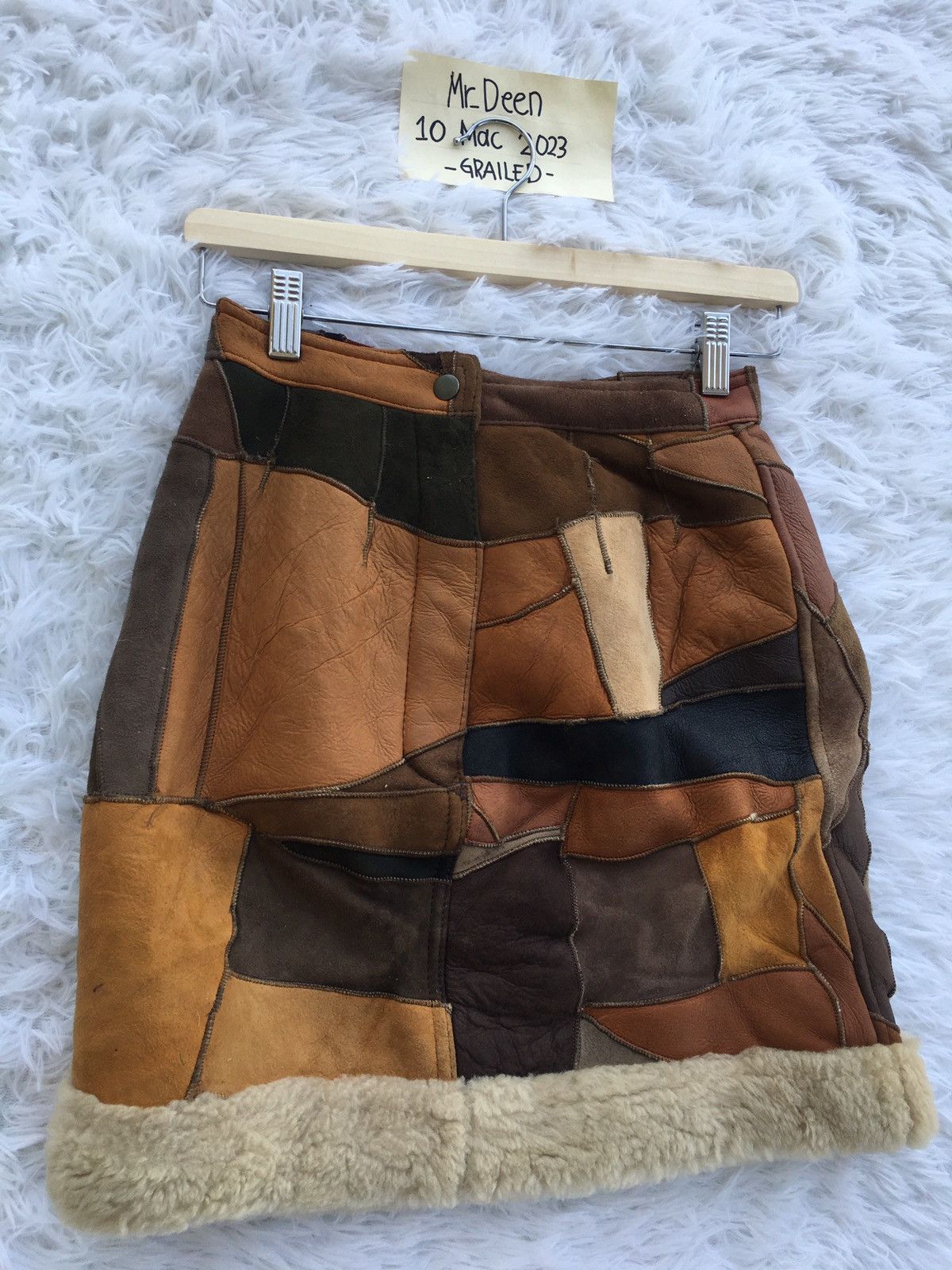 Leather Rare Vintage Leather Furr Skirt Size 24" / US 00 / IT 34 - 2 Thumbnail