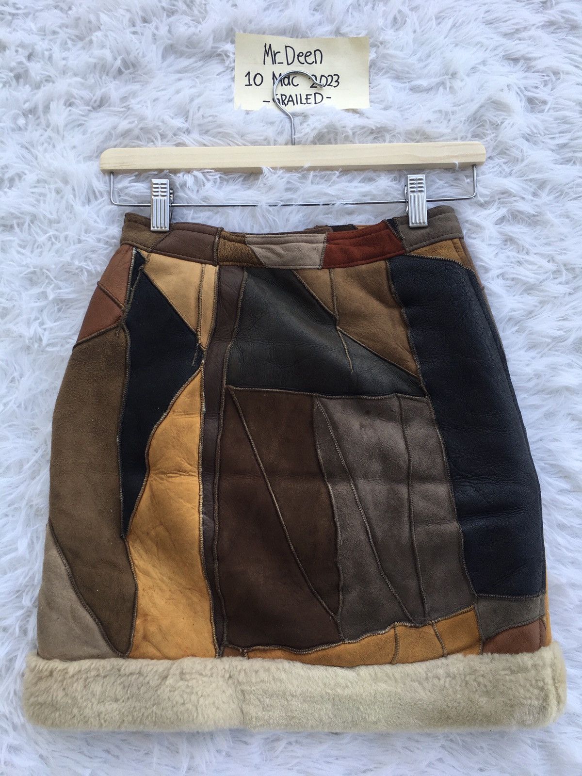 Leather Rare Vintage Leather Furr Skirt Size 24" / US 00 / IT 34 - 9 Thumbnail