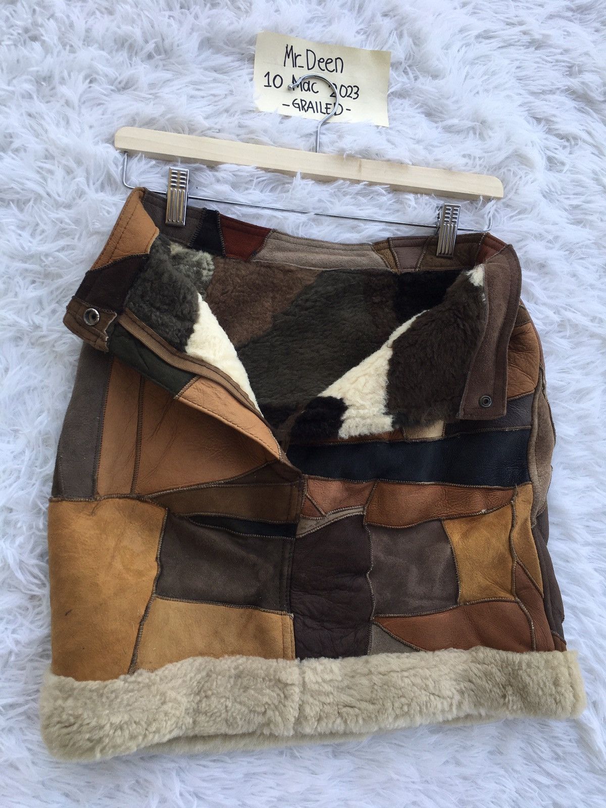 Leather Rare Vintage Leather Furr Skirt Size 24" / US 00 / IT 34 - 6 Thumbnail