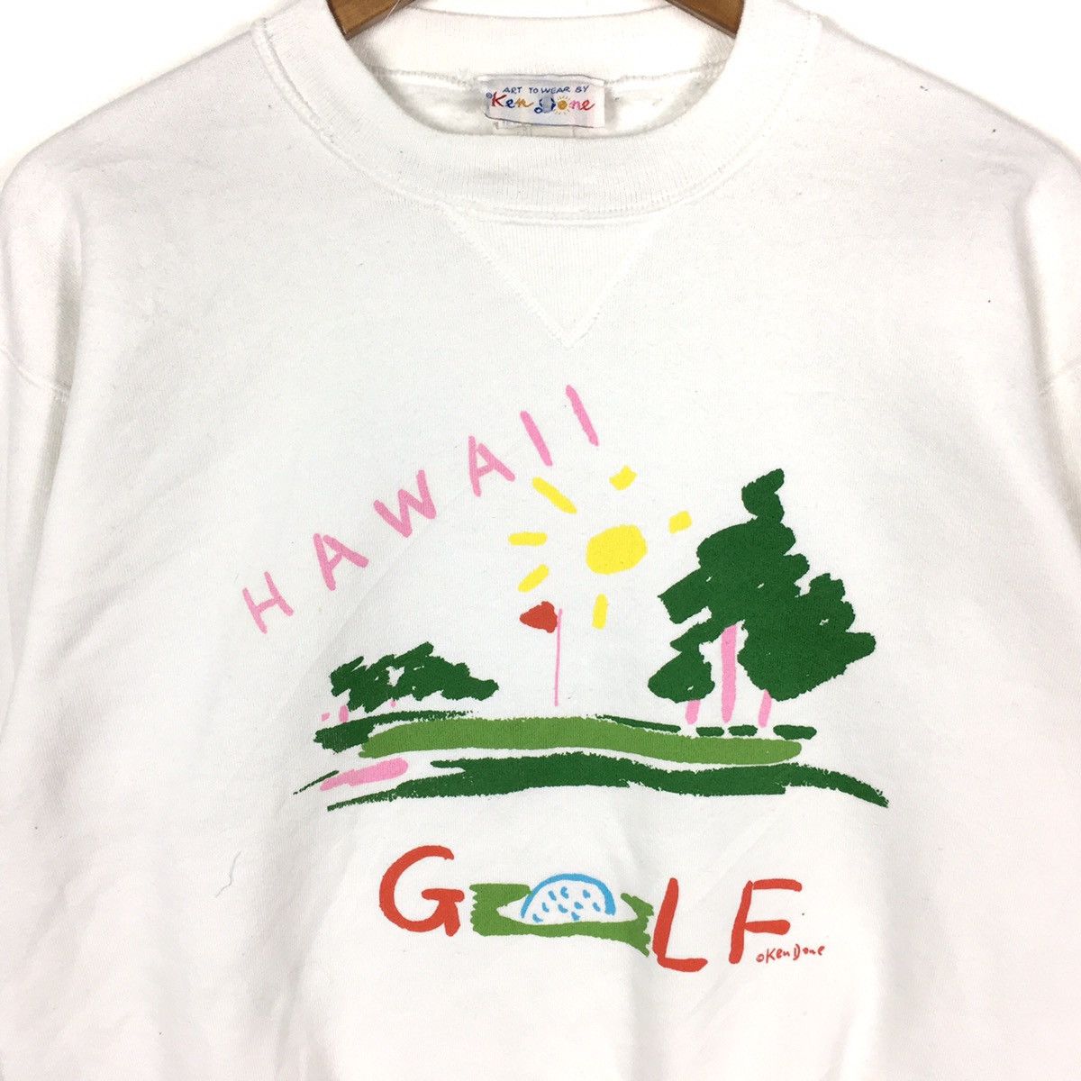Vintage Vintage 80s KEN DONE AUSTRALIA Hawaii Golf PopArt Sweatshirt Size US L / EU 52-54 / 3 - 2 Thumbnail
