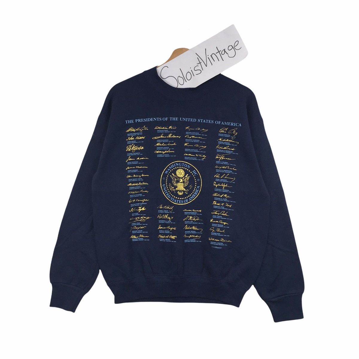 Vintage Vintage 90s PRESIDENTS Of UNITED STATES Usa Blue Sweatshirt Size US M / EU 48-50 / 2 - 1 Thumbnail