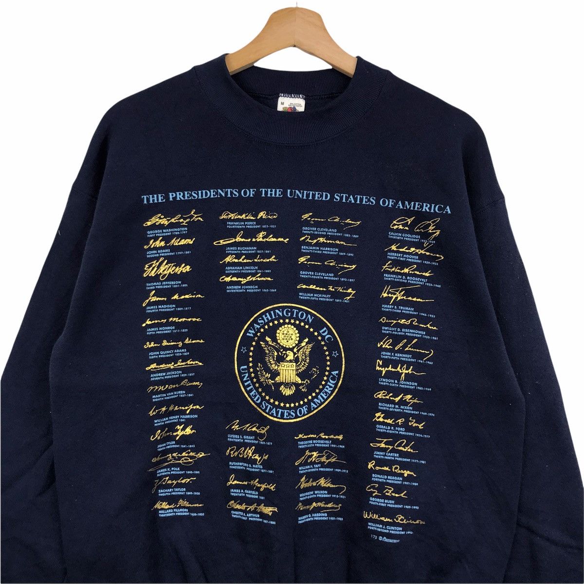 Vintage Vintage 90s PRESIDENTS Of UNITED STATES Usa Blue Sweatshirt Size US M / EU 48-50 / 2 - 3 Thumbnail