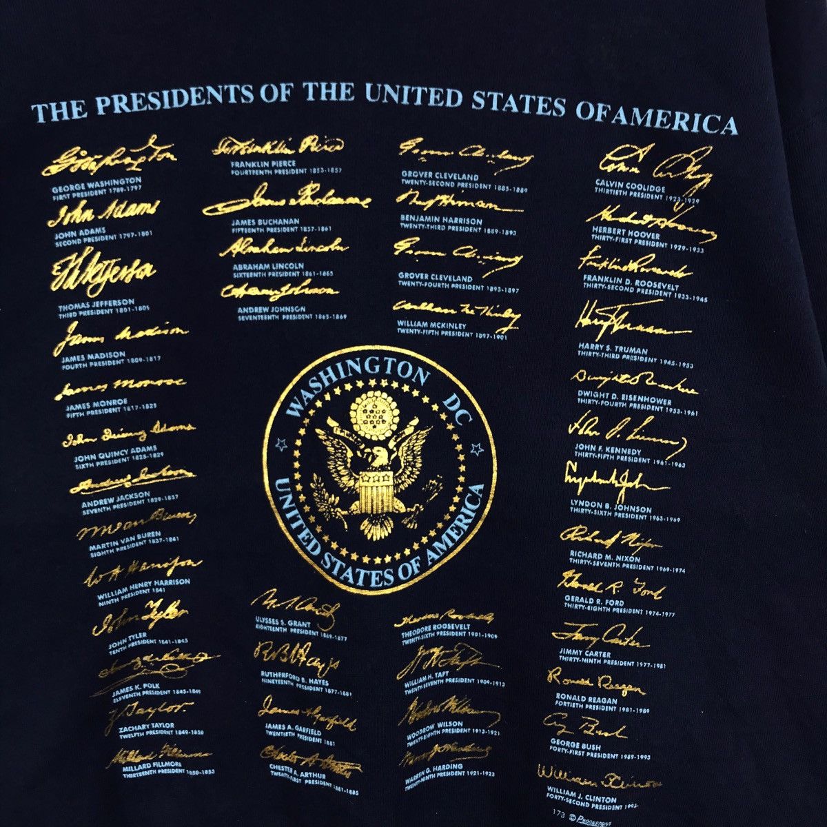 Vintage Vintage 90s PRESIDENTS Of UNITED STATES Usa Blue Sweatshirt Size US M / EU 48-50 / 2 - 5 Thumbnail