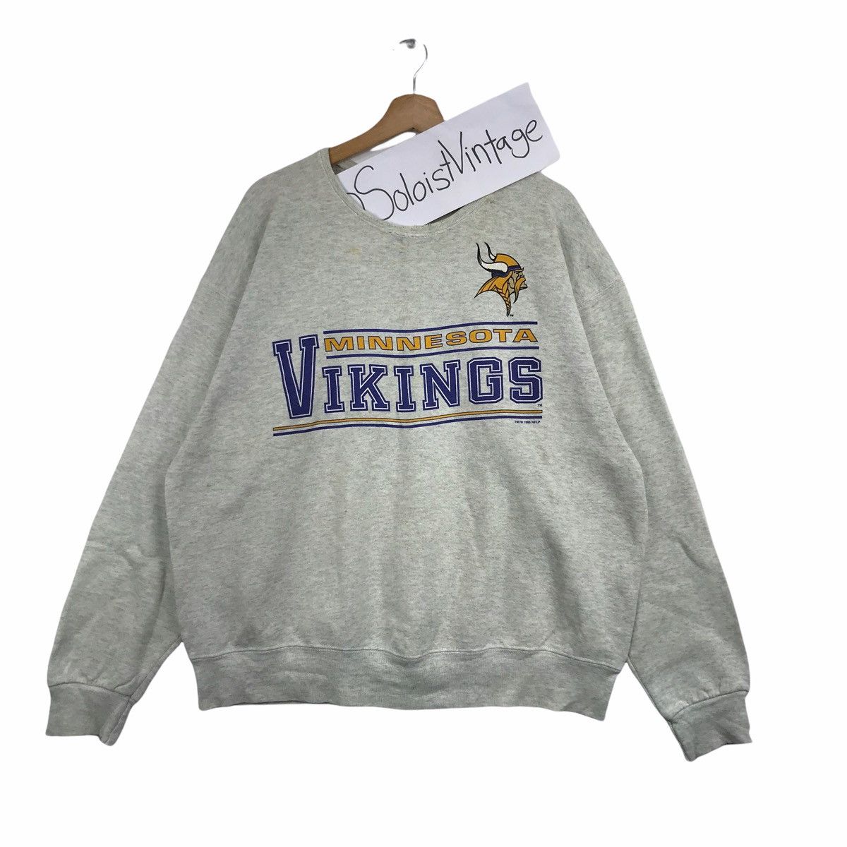 Other Vintage 90s MINNESOTA VIKINGS NFL Football Grey Sweatshirt Size US XL / EU 56 / 4 - 1 Thumbnail