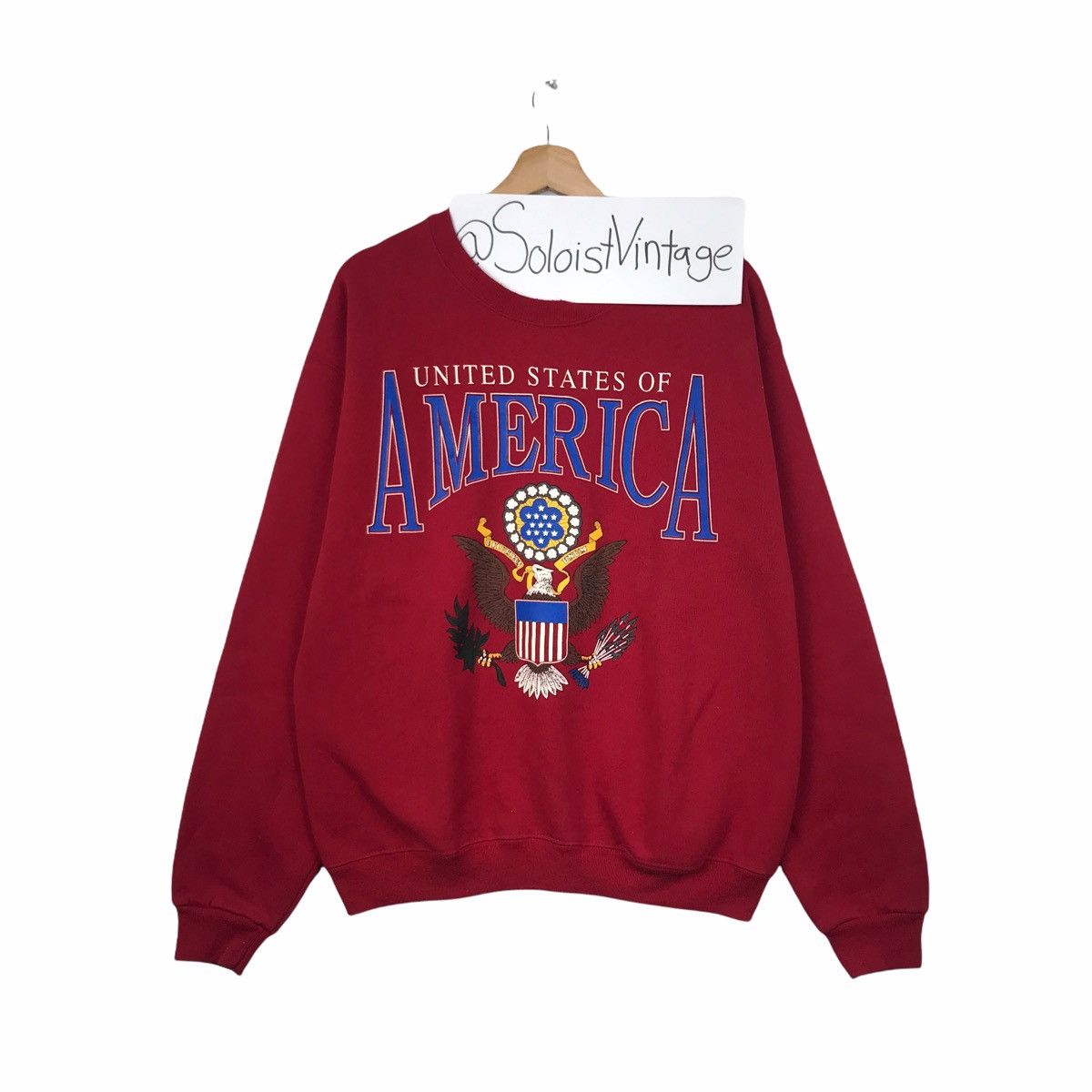 Other Vintage 90s UNITED STATES Of AMERICA Usa Country Red Size US L / EU 52-54 / 3 - 1 Thumbnail