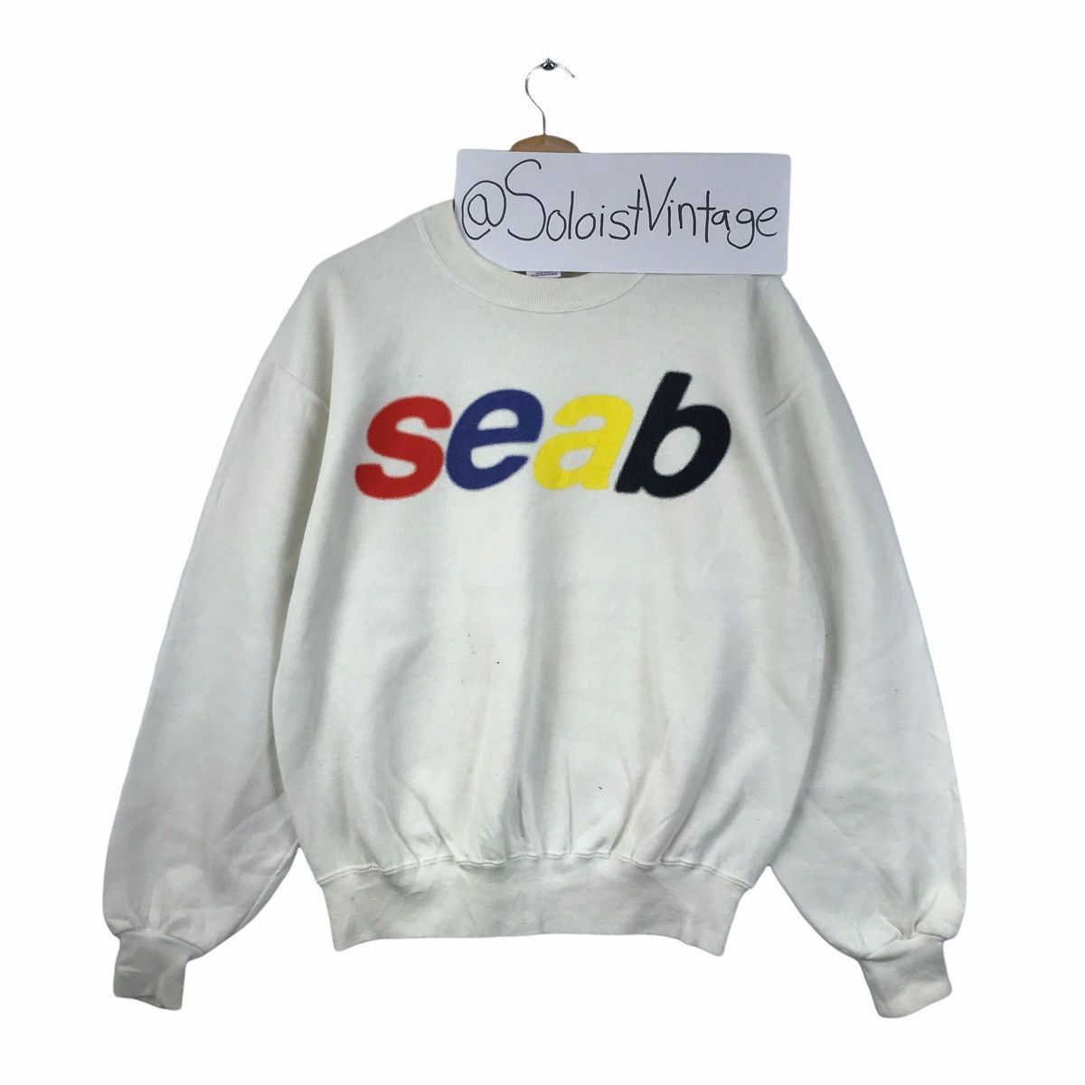 Vintage Vintage 90s SEAB ASSOCIATE Memorabilia White Sweatshirt Size US M / EU 48-50 / 2 - 1 Thumbnail