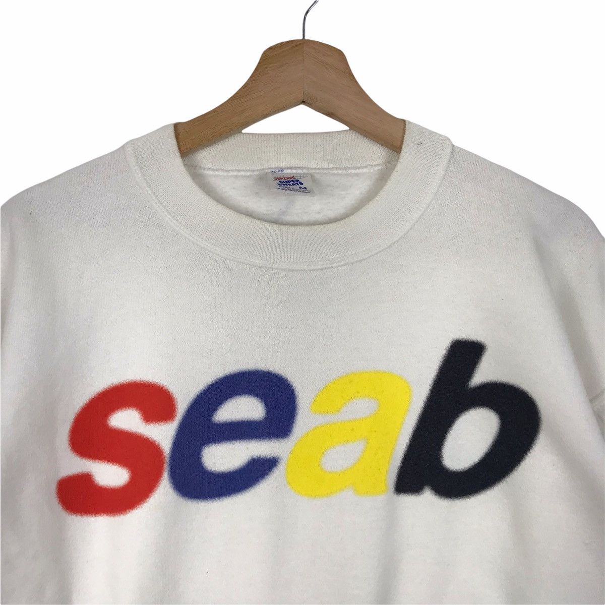 Vintage Vintage 90s SEAB ASSOCIATE Memorabilia White Sweatshirt Size US M / EU 48-50 / 2 - 3 Thumbnail