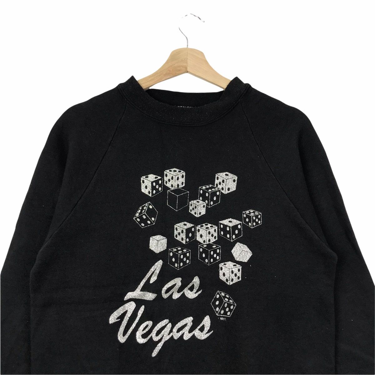 Vintage Vintage 90s LAS VEGAS CASINO Dice Black Sweatshirt Size US M / EU 48-50 / 2 - 3 Thumbnail