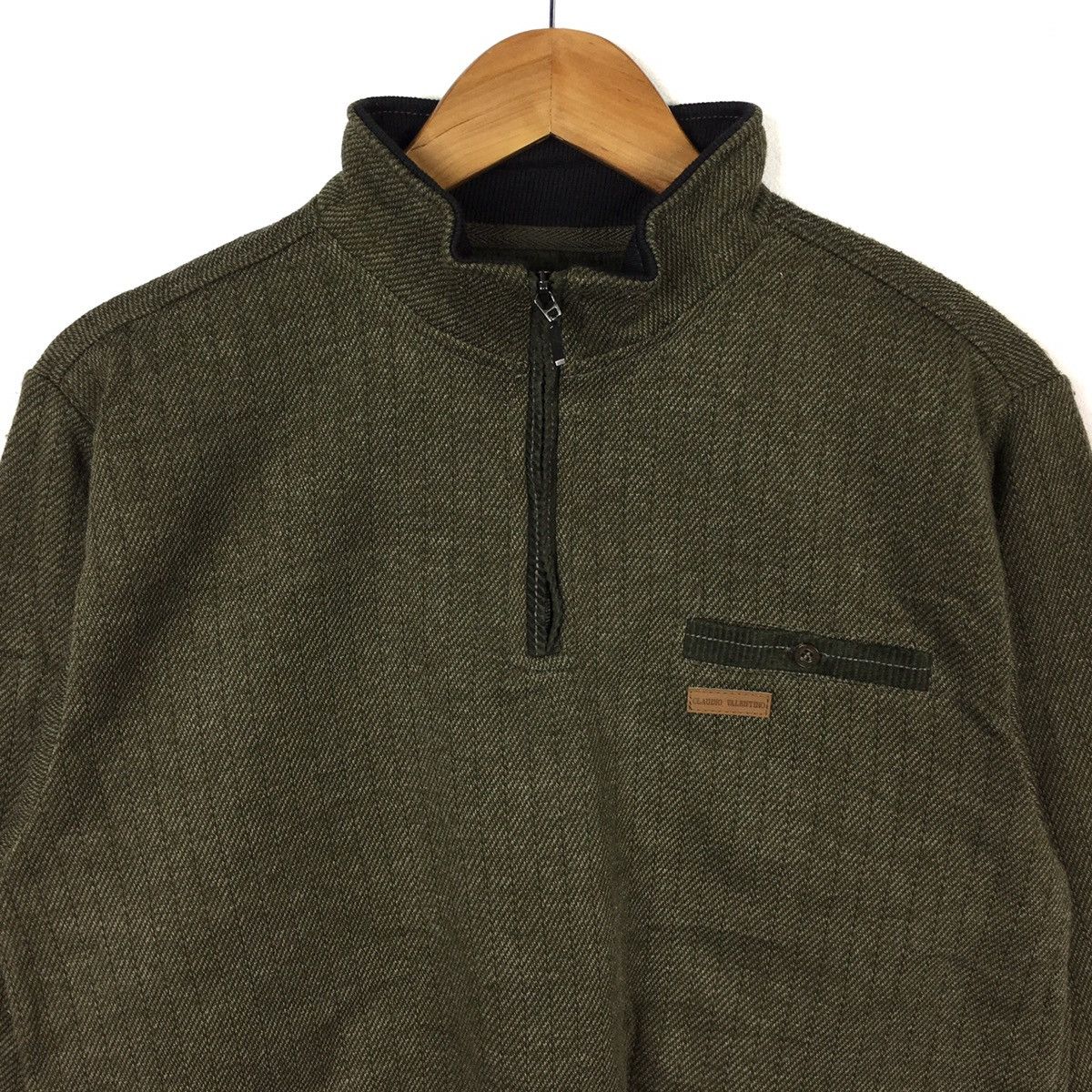 Vintage CLAUDIO VALENTINO PARIS Embroidered Half Zipper Sweatshirt Size US L / EU 52-54 / 3 - 2 Thumbnail