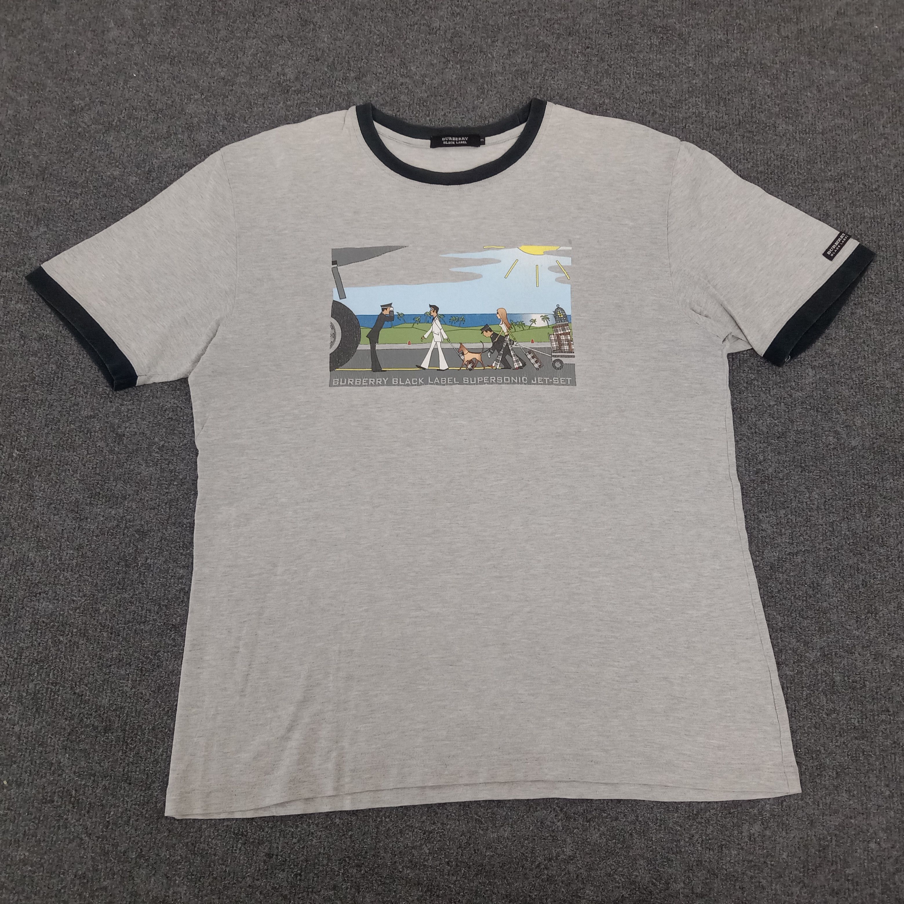 Burberry × Vintage Burberry Black Label Supersonic Jet-Set Tshirt Size US M / EU 48-50 / 2 - 1 Thumbnail