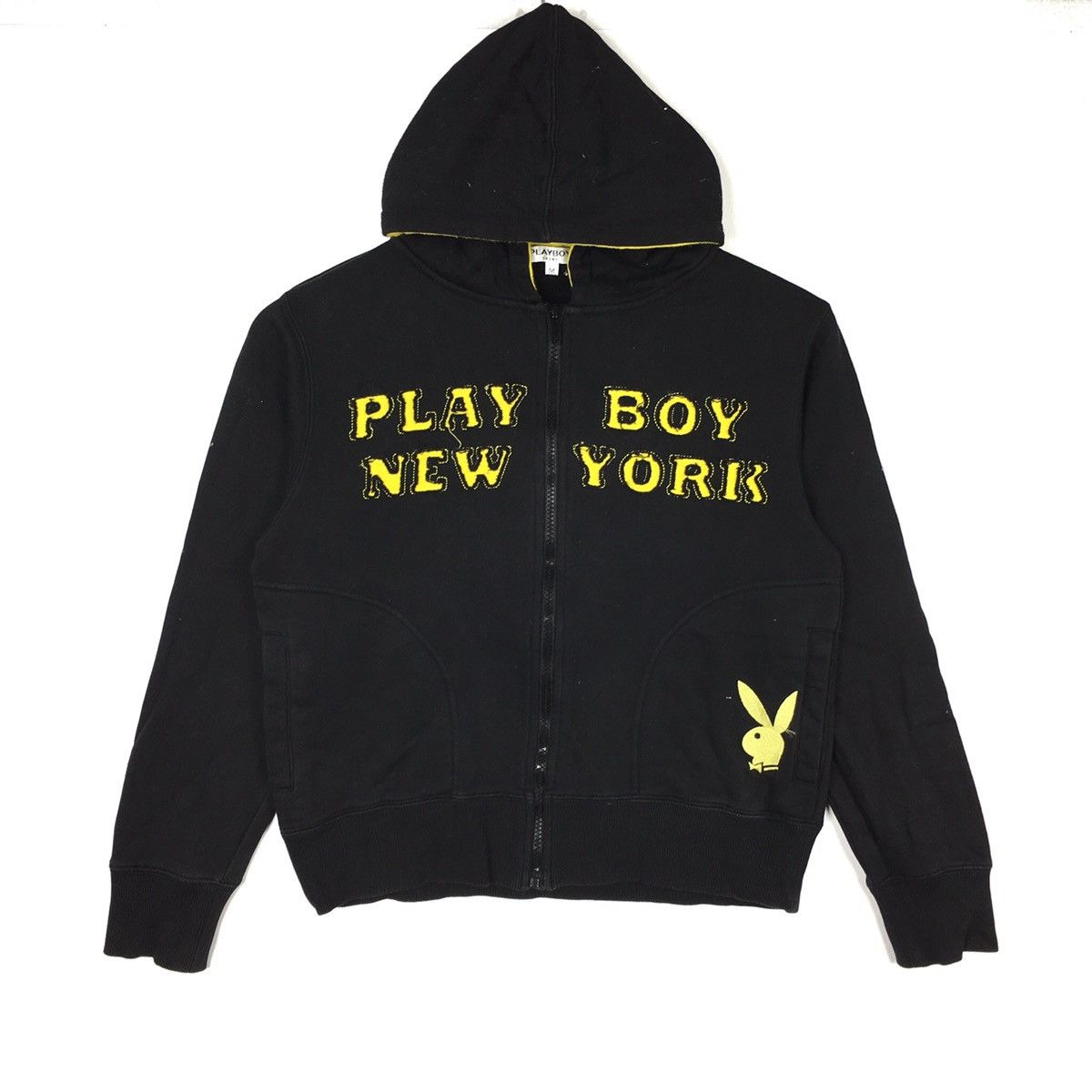 Playboy PLAYBOY NEW YORK Big Bunny Magazine Black Hoodie Sweatshirt Size US M / EU 48-50 / 2 - 1 Thumbnail