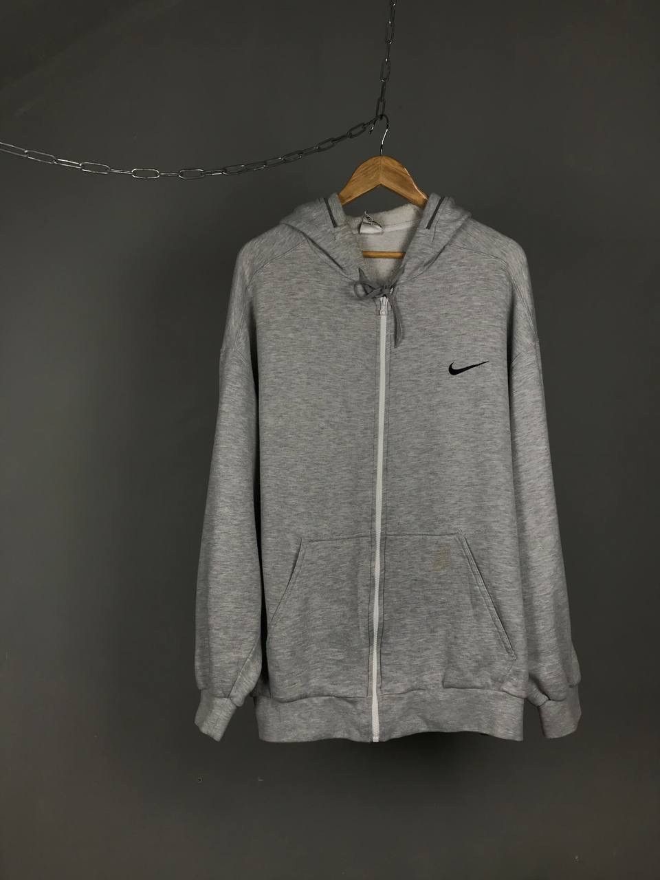 Nike Nike big swoosh streetwear vintage zip hoodie Size US XL / EU 56 / 4 - 1 Thumbnail