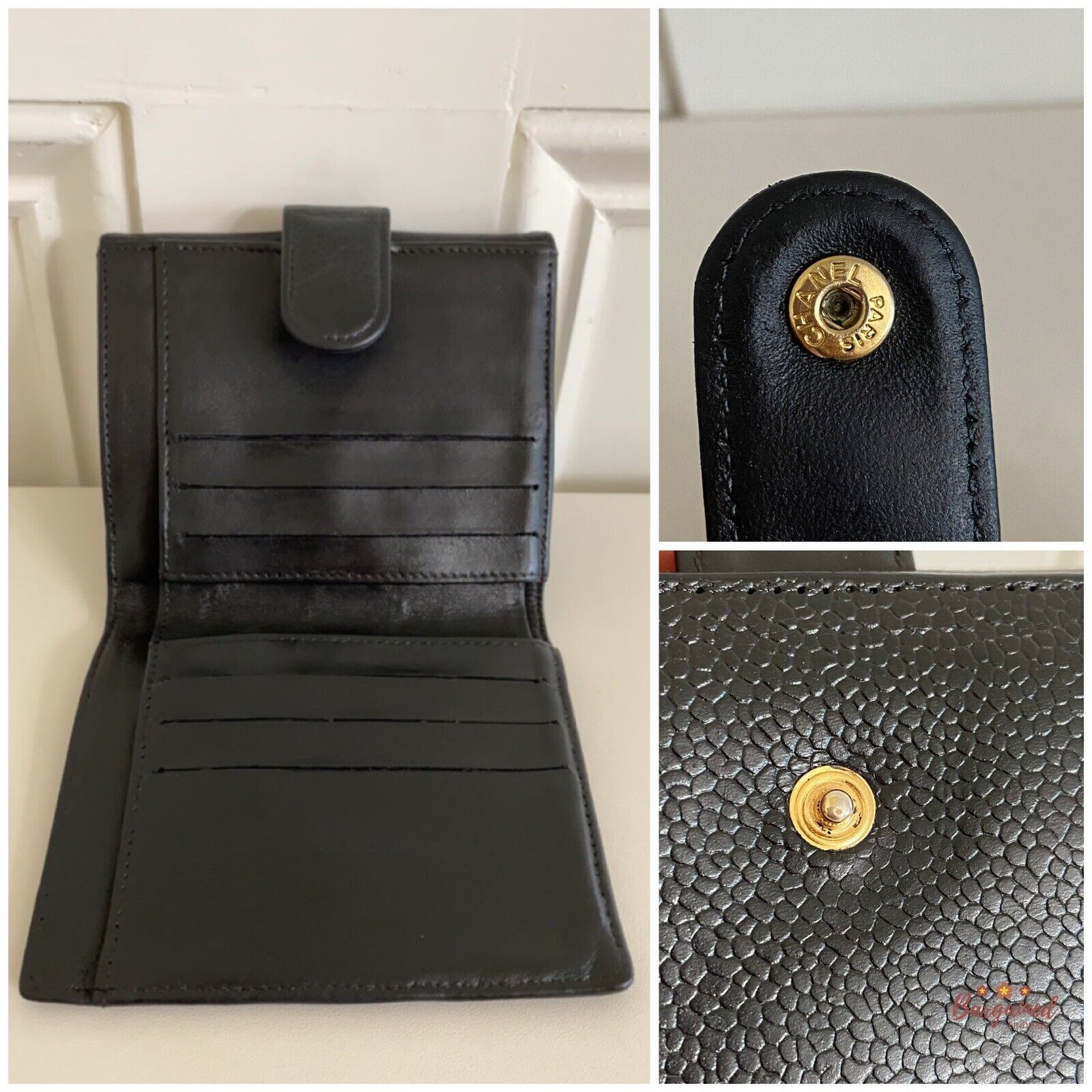 Chanel CHANEL Black Caviar Leather Timeless 'CC' Compact Wallet Size ONE SIZE - 6 Thumbnail