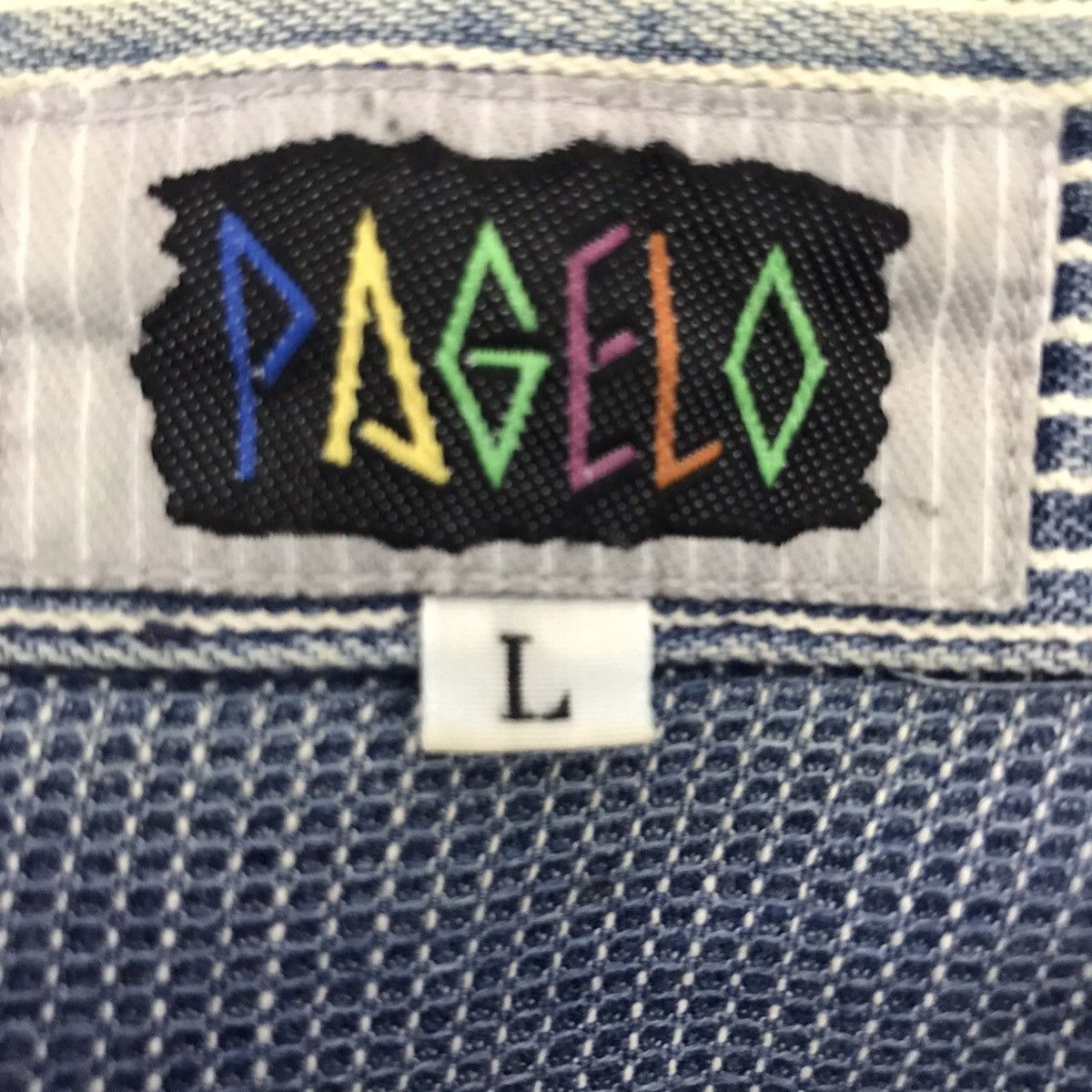 Japanese Brand PAGELO SPORT Patchwork Japanese Brand Indigo Blue Shirt Size US L / EU 52-54 / 3 - 3 Thumbnail