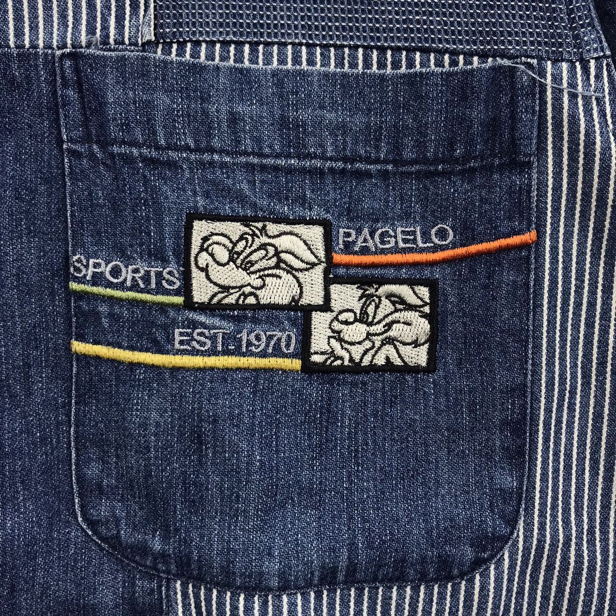 Japanese Brand PAGELO SPORT Patchwork Japanese Brand Indigo Blue Shirt Size US L / EU 52-54 / 3 - 5 Thumbnail