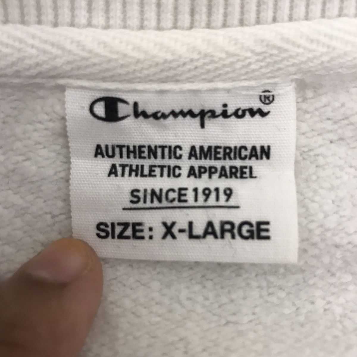 Vintage CHAMPION SCRIPT USA Small Logo Sportswear Grey