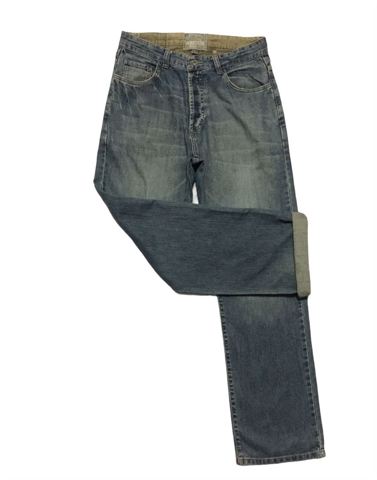 image of Distressed Denim x Stussy VTG Stussy Garment Co Authentic Workgear Distress Denim in Blue (Size 32)