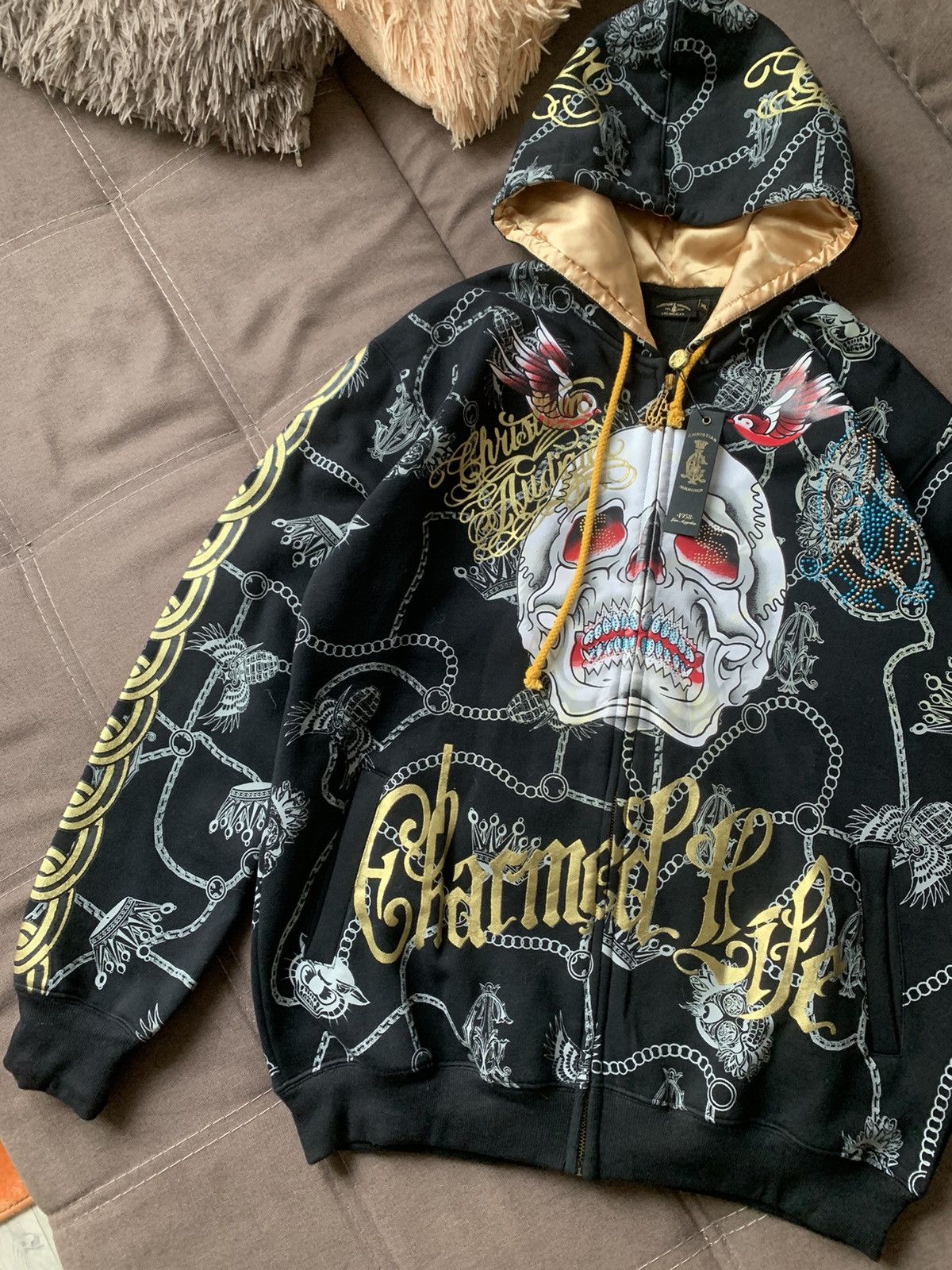 Christian Audigier Men’s Reversible Full Zip Hoodie (No Tag ?XL) Y2K Vintage shops