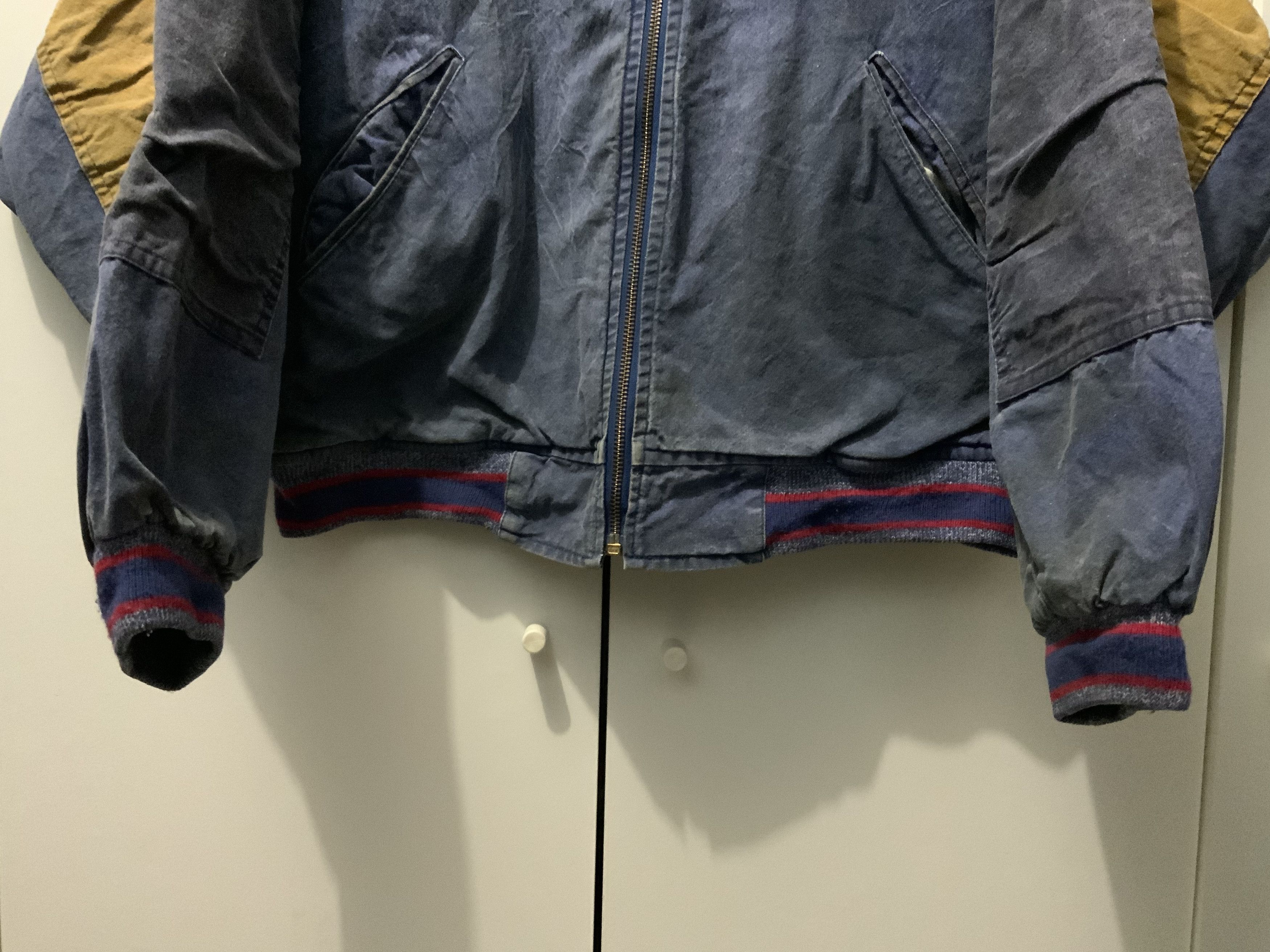 Japanese Brand Vintage Indigo Faded Patchwork Limited Pressing Bomber Size US M / EU 48-50 / 2 - 5 Thumbnail