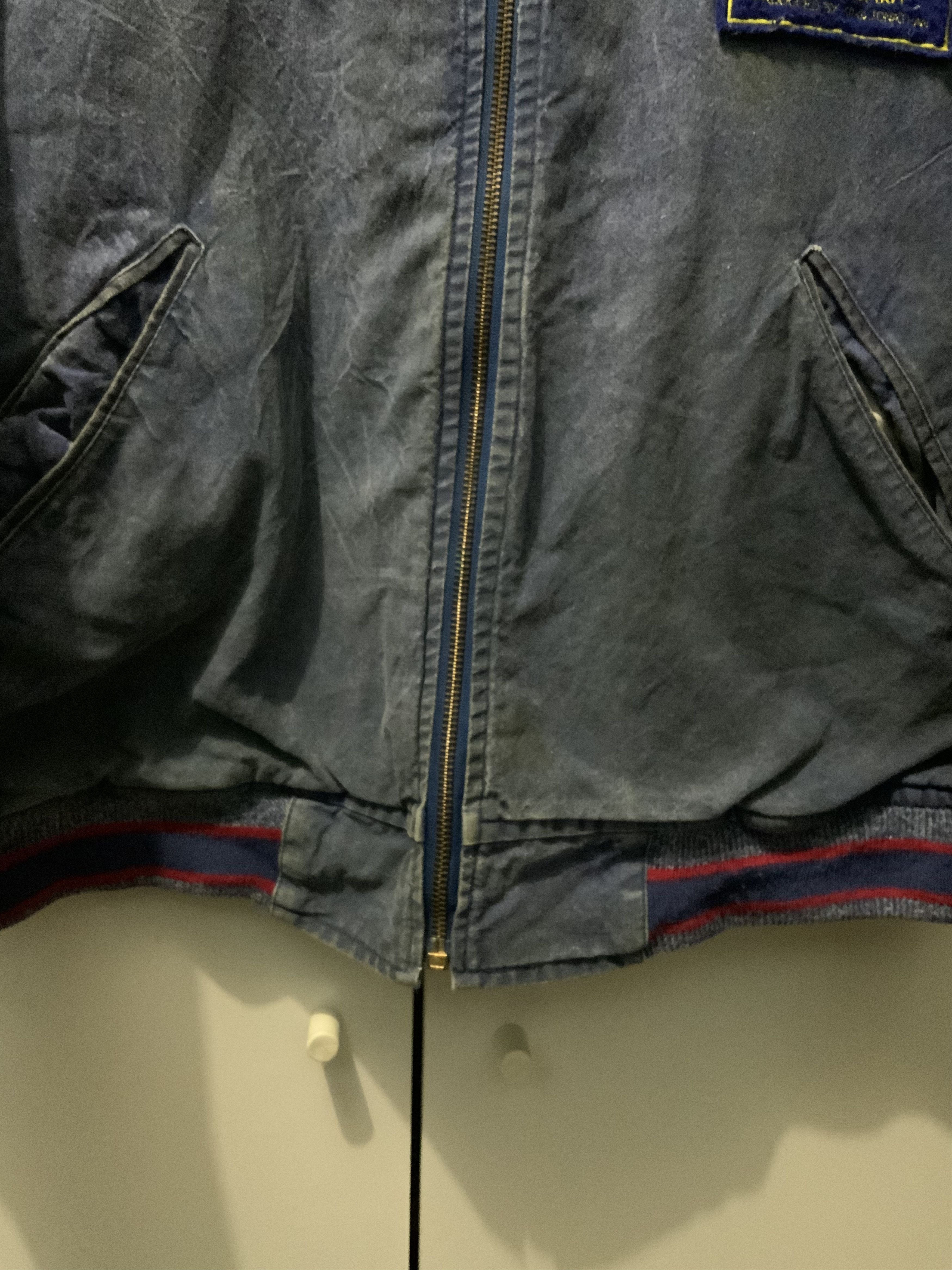Japanese Brand Vintage Indigo Faded Patchwork Limited Pressing Bomber Size US M / EU 48-50 / 2 - 8 Thumbnail
