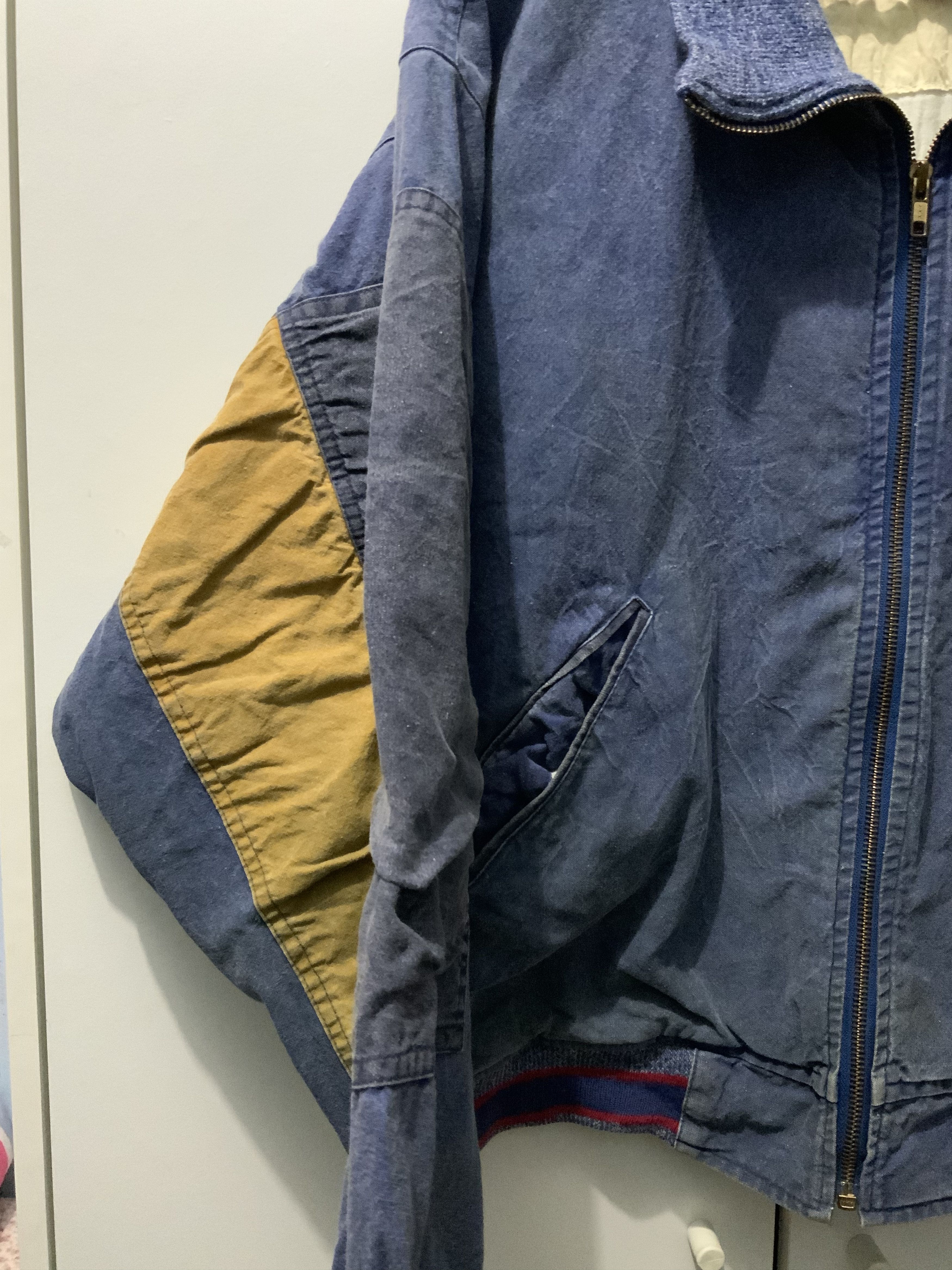 Japanese Brand Vintage Indigo Faded Patchwork Limited Pressing Bomber Size US M / EU 48-50 / 2 - 7 Thumbnail