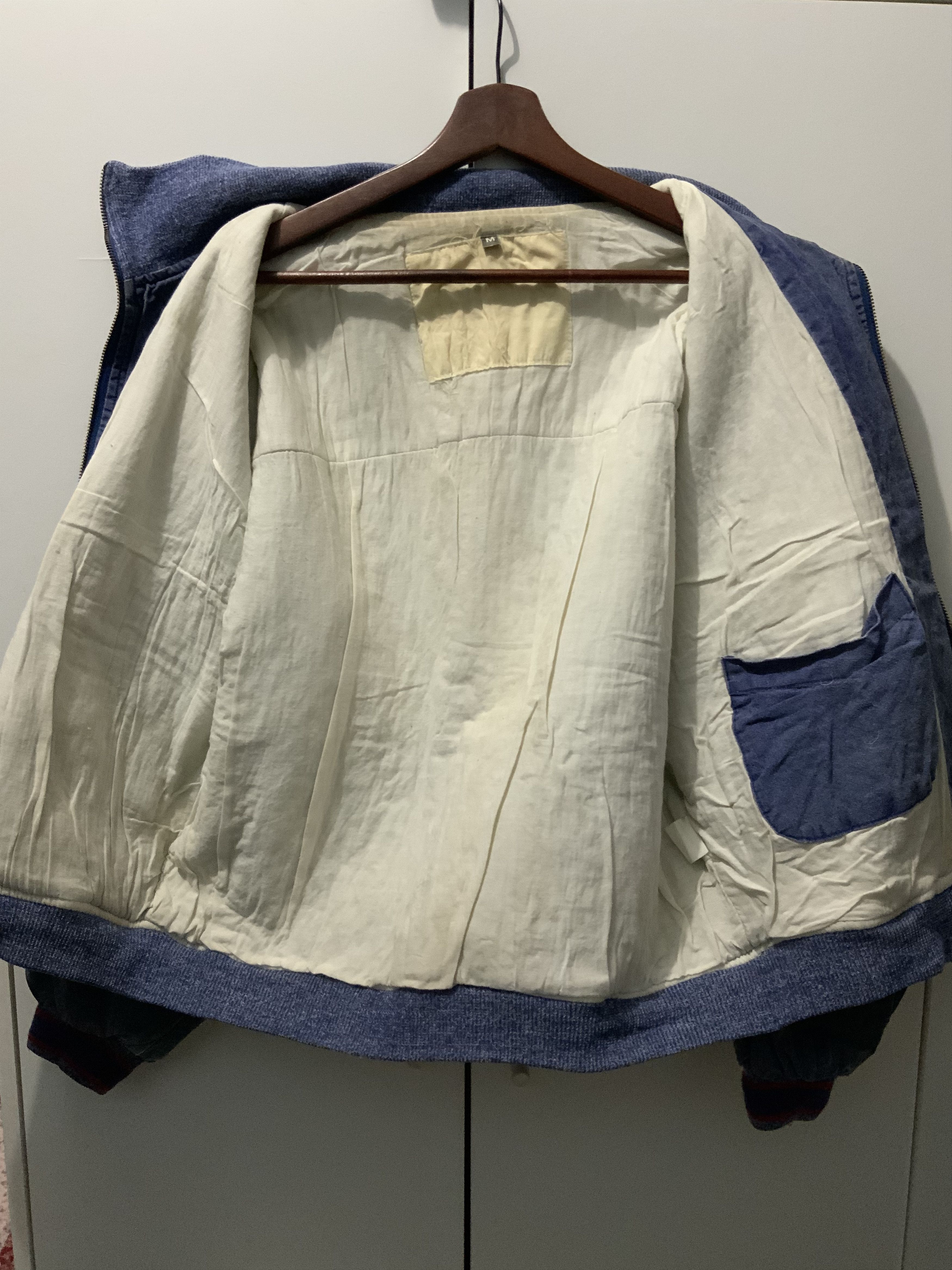 Japanese Brand Vintage Indigo Faded Patchwork Limited Pressing Bomber Size US M / EU 48-50 / 2 - 12 Thumbnail