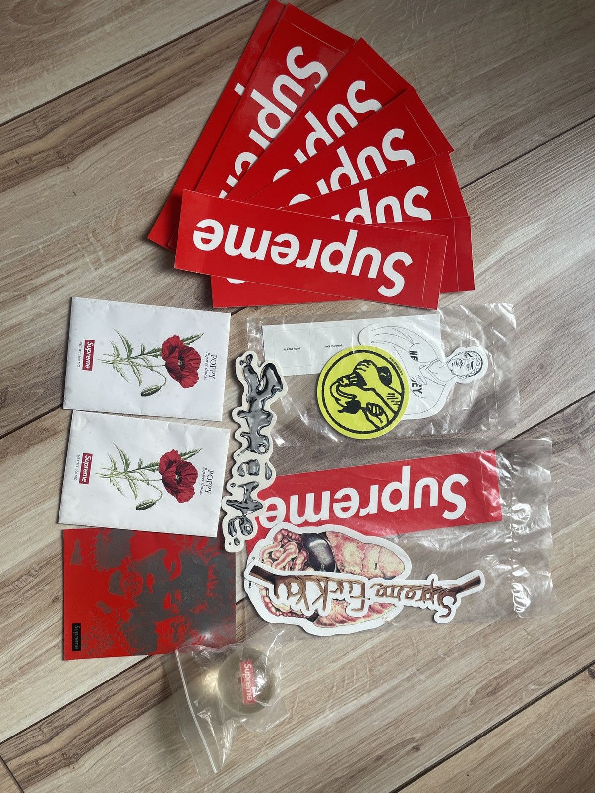 Supreme sticker pack supreme bouncy ball poppy seeds