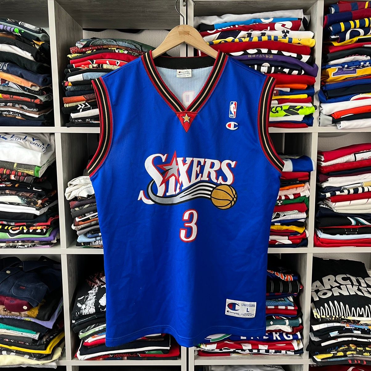 Vintage #3 ALLEN IVERSON Philadelphia 76ers NBA Champion Jersey 14-16 – XL3  VINTAGE CLOTHING