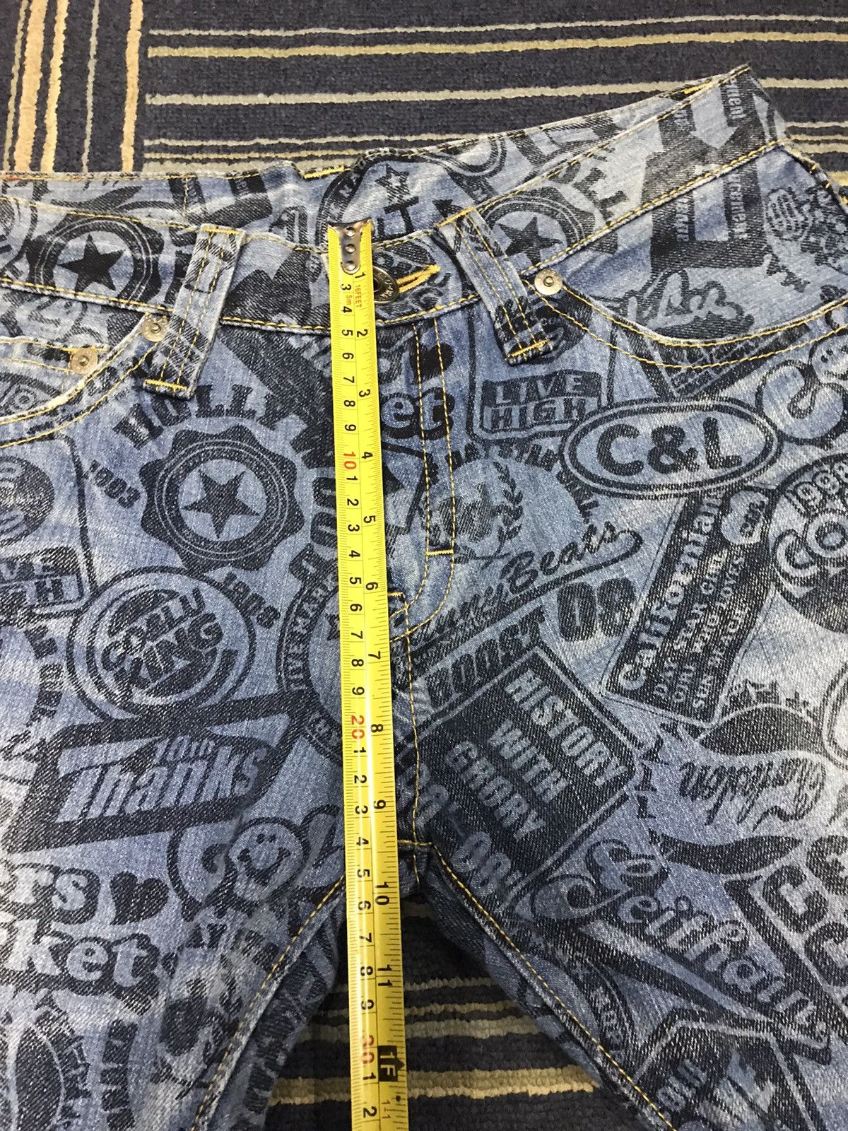 Japanese Brand Rare Co & lu Fullprint Denim Size US 30 / EU 46 - 7 Thumbnail