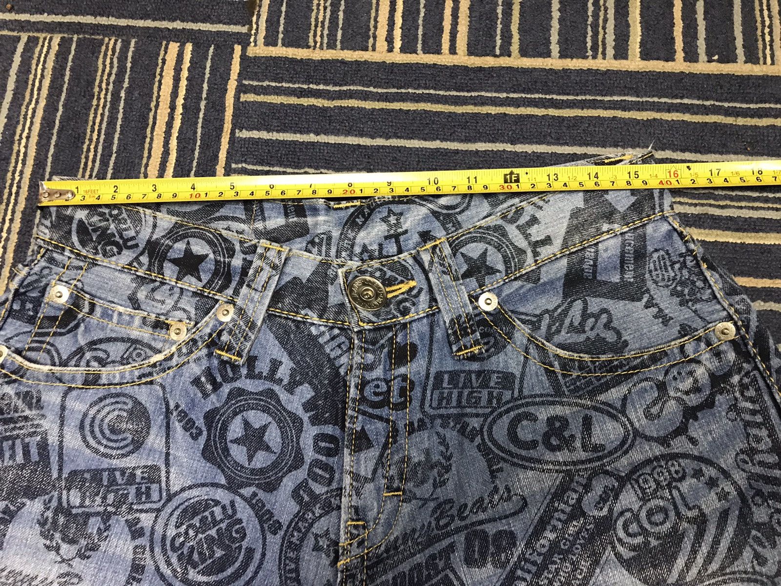 Japanese Brand Rare Co & lu Fullprint Denim Size US 30 / EU 46 - 6 Thumbnail