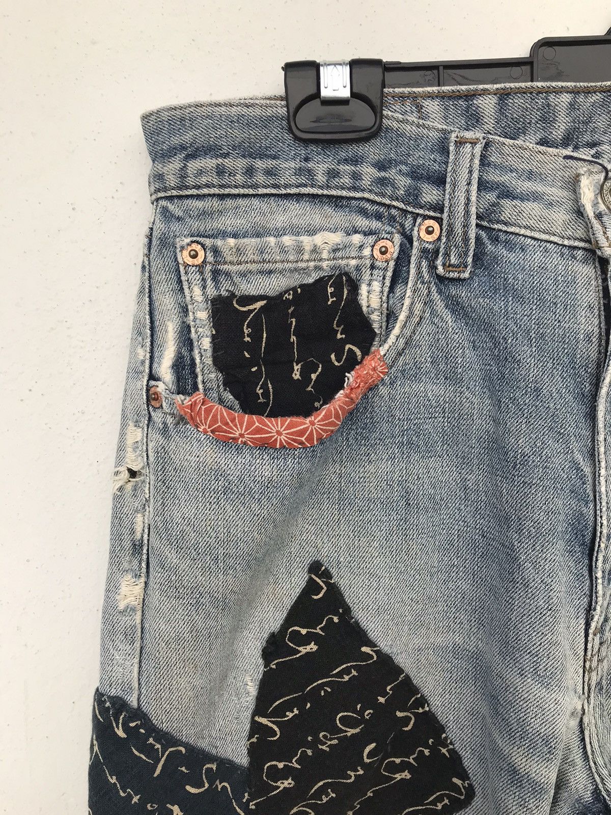 Levi's Vintage Clothing × Vintage Custom vintage Levi's patchwork and Distressed Denim Jeans Size US 32 / EU 48 - 5 Thumbnail