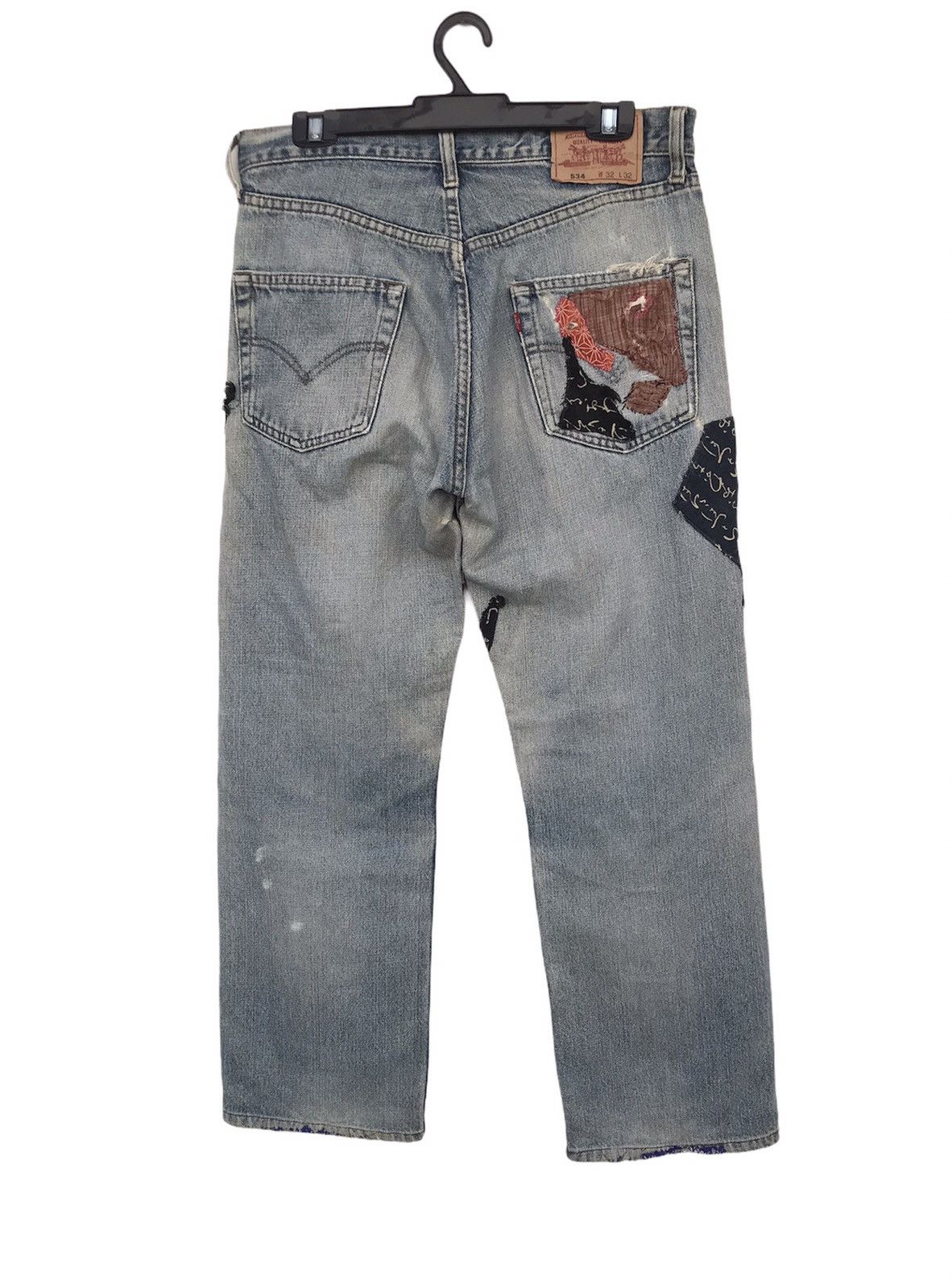 Levi's Vintage Clothing × Vintage Custom vintage Levi's patchwork and Distressed Denim Jeans Size US 32 / EU 48 - 2 Thumbnail