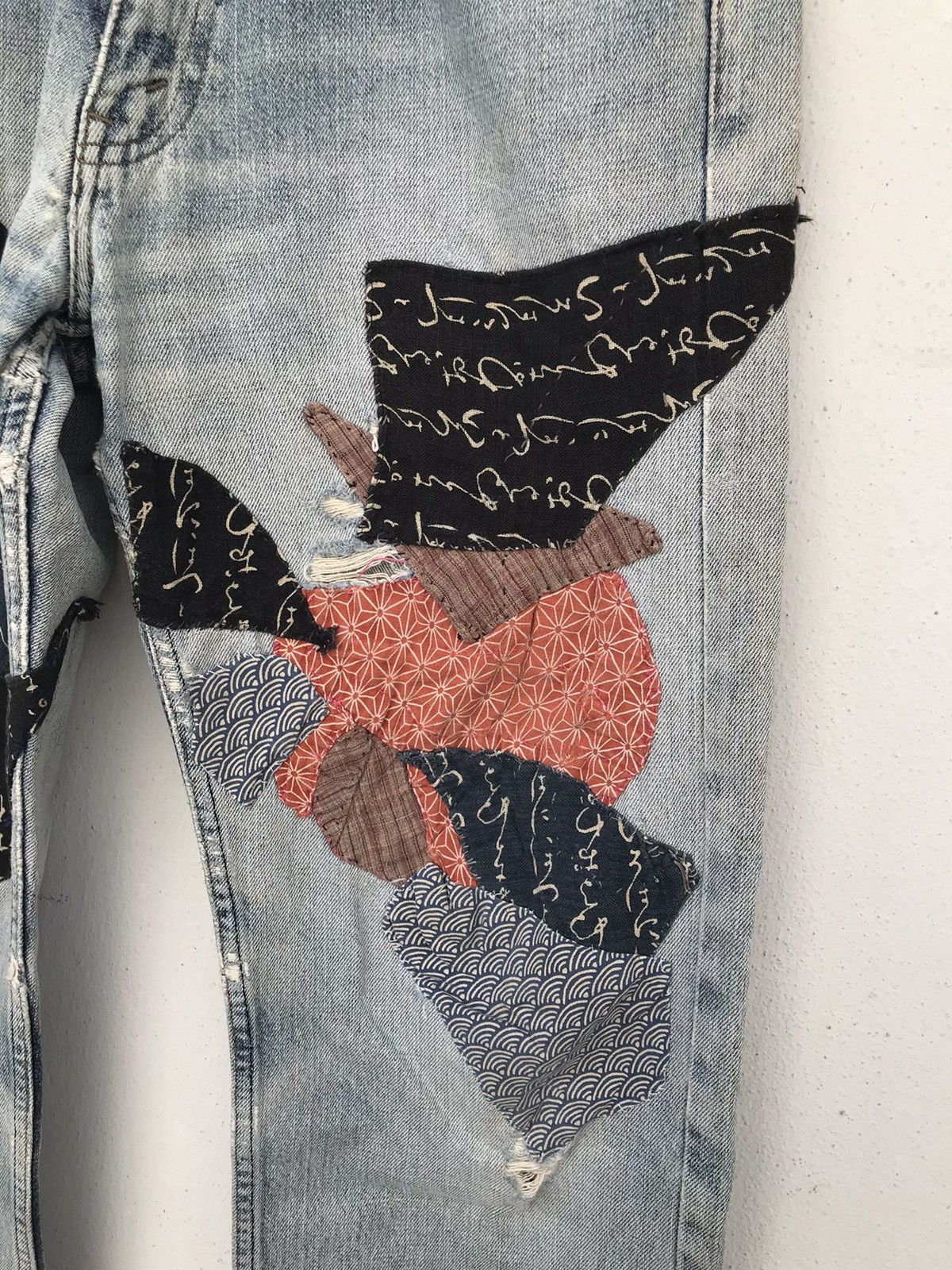 Levi's Vintage Clothing × Vintage Custom vintage Levi's patchwork and Distressed Denim Jeans Size US 32 / EU 48 - 3 Thumbnail