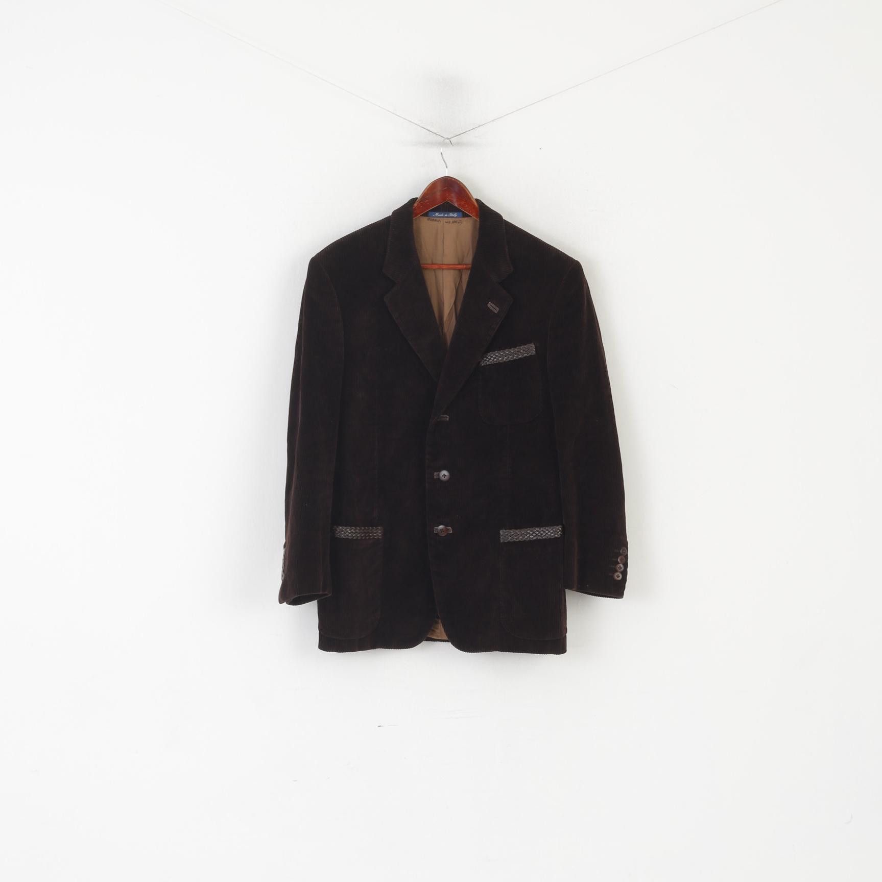 Vintage Wana Men 50 40 Blazer Brown Vintage Cotton Corduroy 2809 Size 40R - 1 Thumbnail