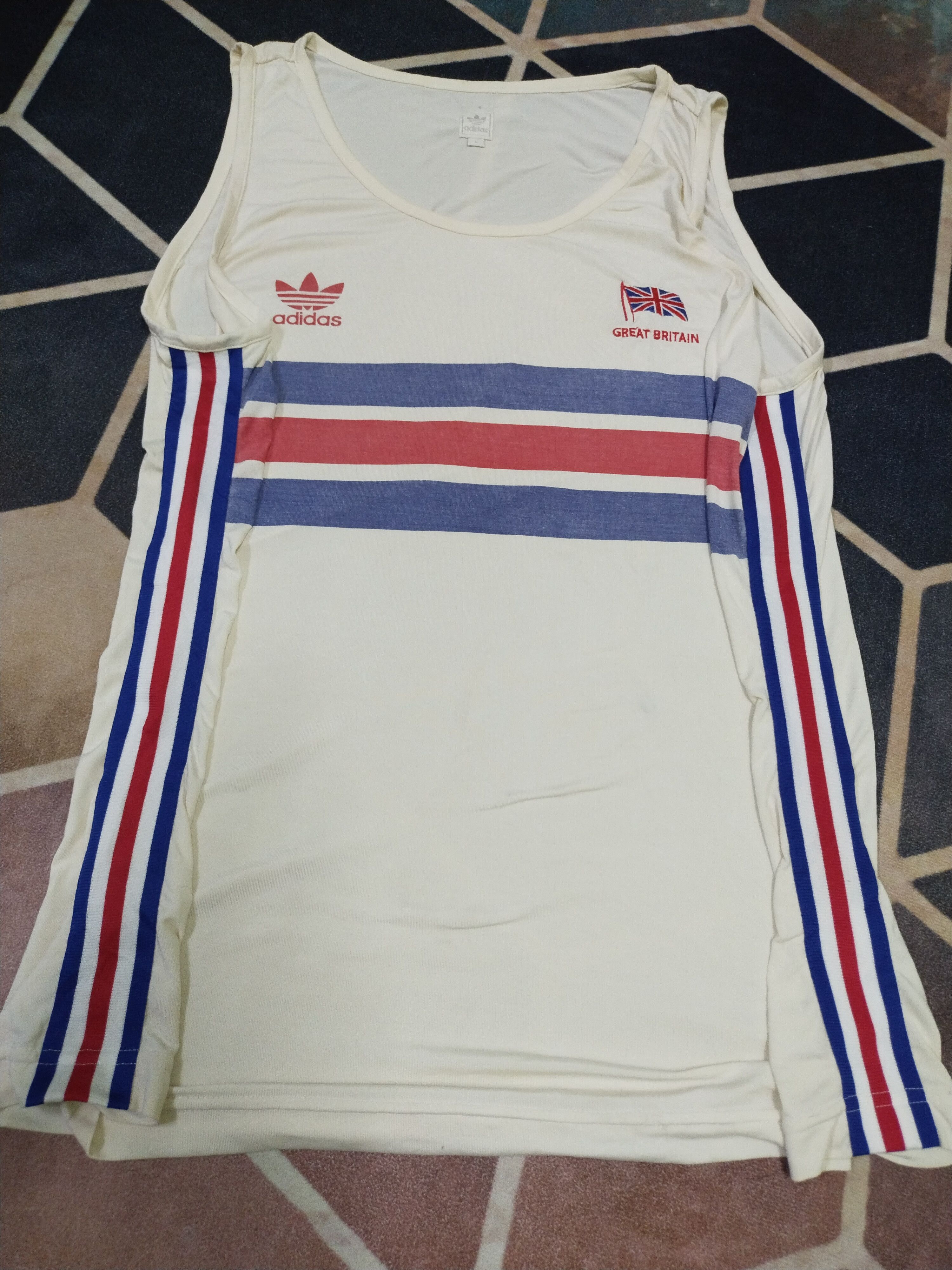 USA Olympics ADIDAS RUNNING VEST RETRO VINTAGE ZOLA BUDD 1984 OLYMPICS Size US L / EU 52-54 / 3 - 3 Thumbnail