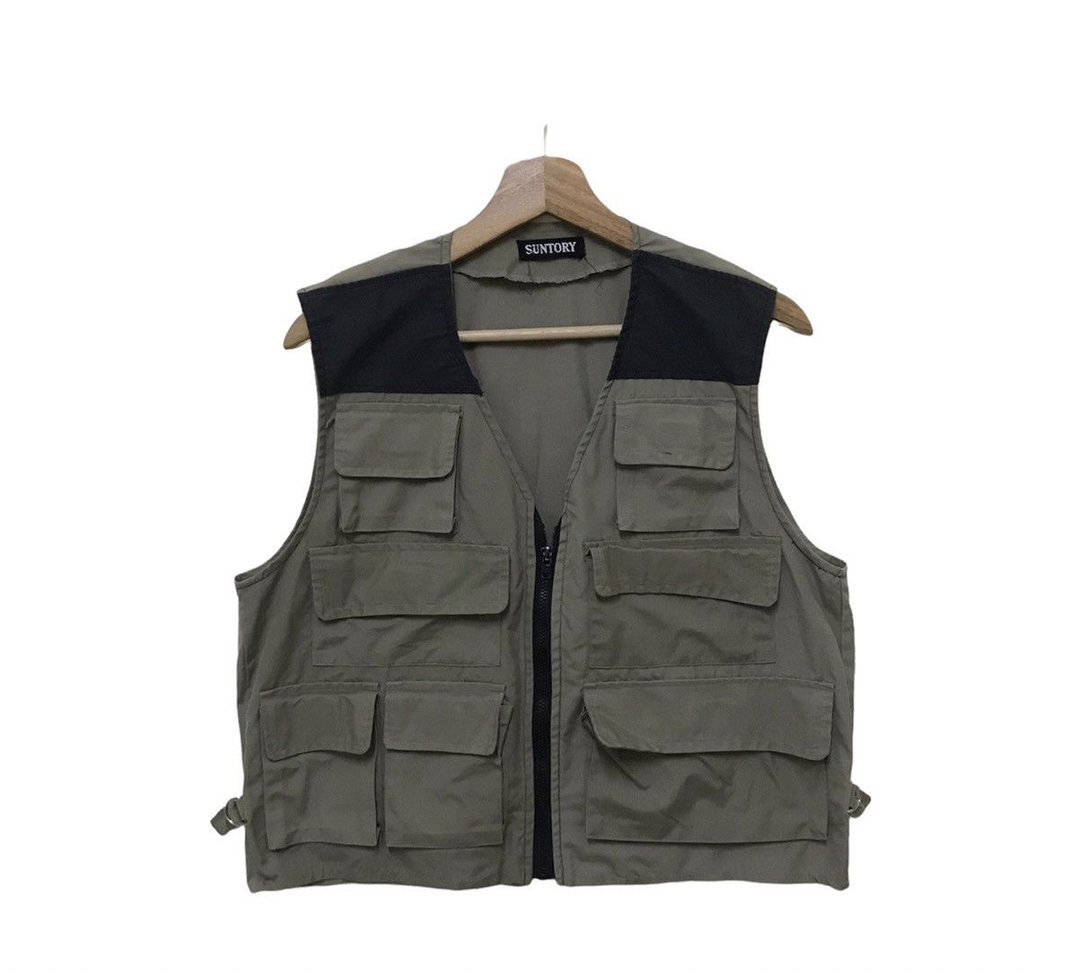 image of Vintage Suntory Tactical Multipocket Vest in Khaki, Men's (Size Small)
