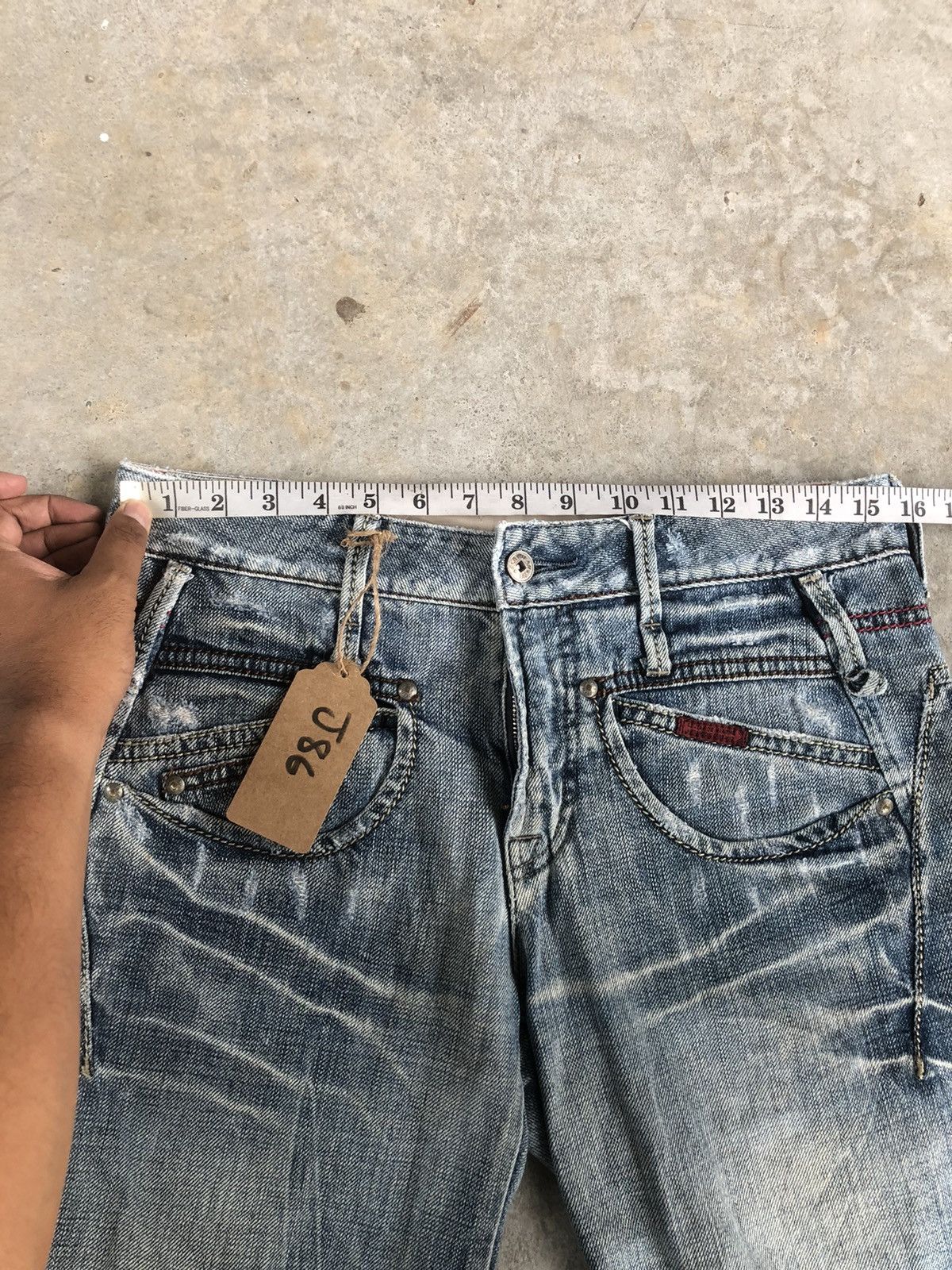 Marithe + Francois Girbaud Marithe Francois Girbaud Disteressed Denim Broken Size US 31 - 18 Thumbnail
