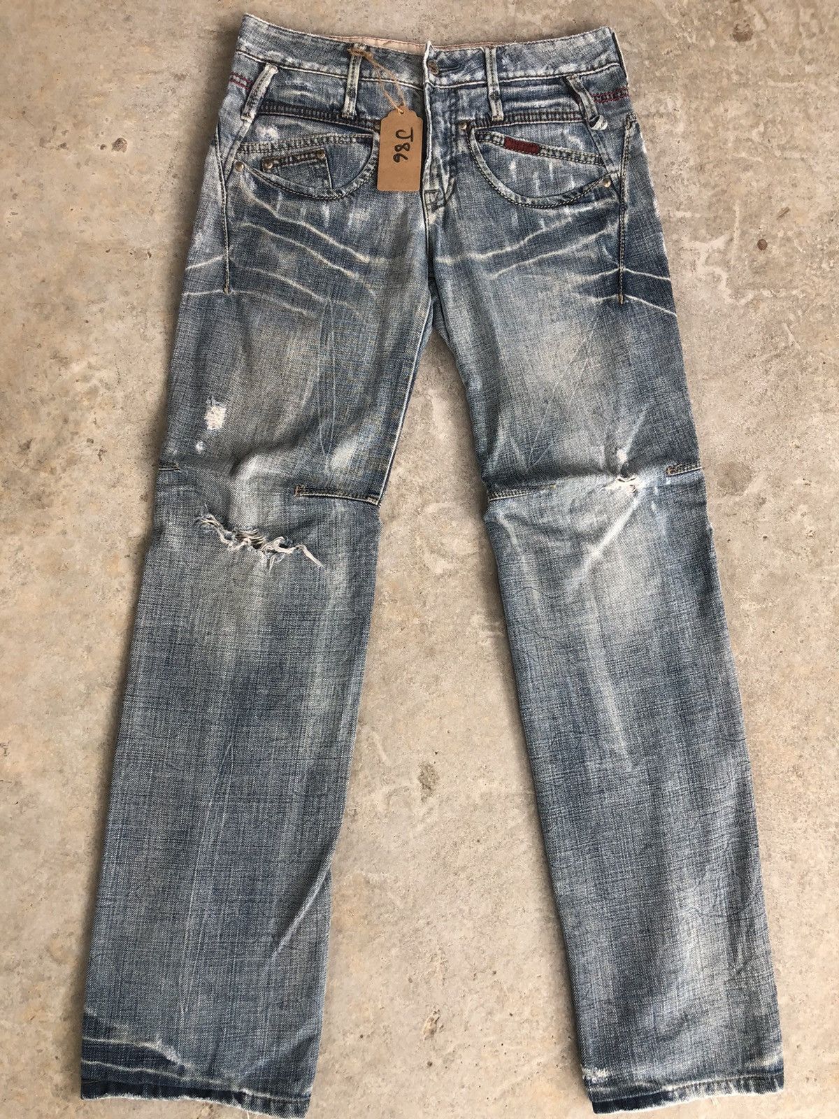 Marithe + Francois Girbaud Marithe Francois Girbaud Disteressed Denim Broken Size US 31 - 1 Thumbnail