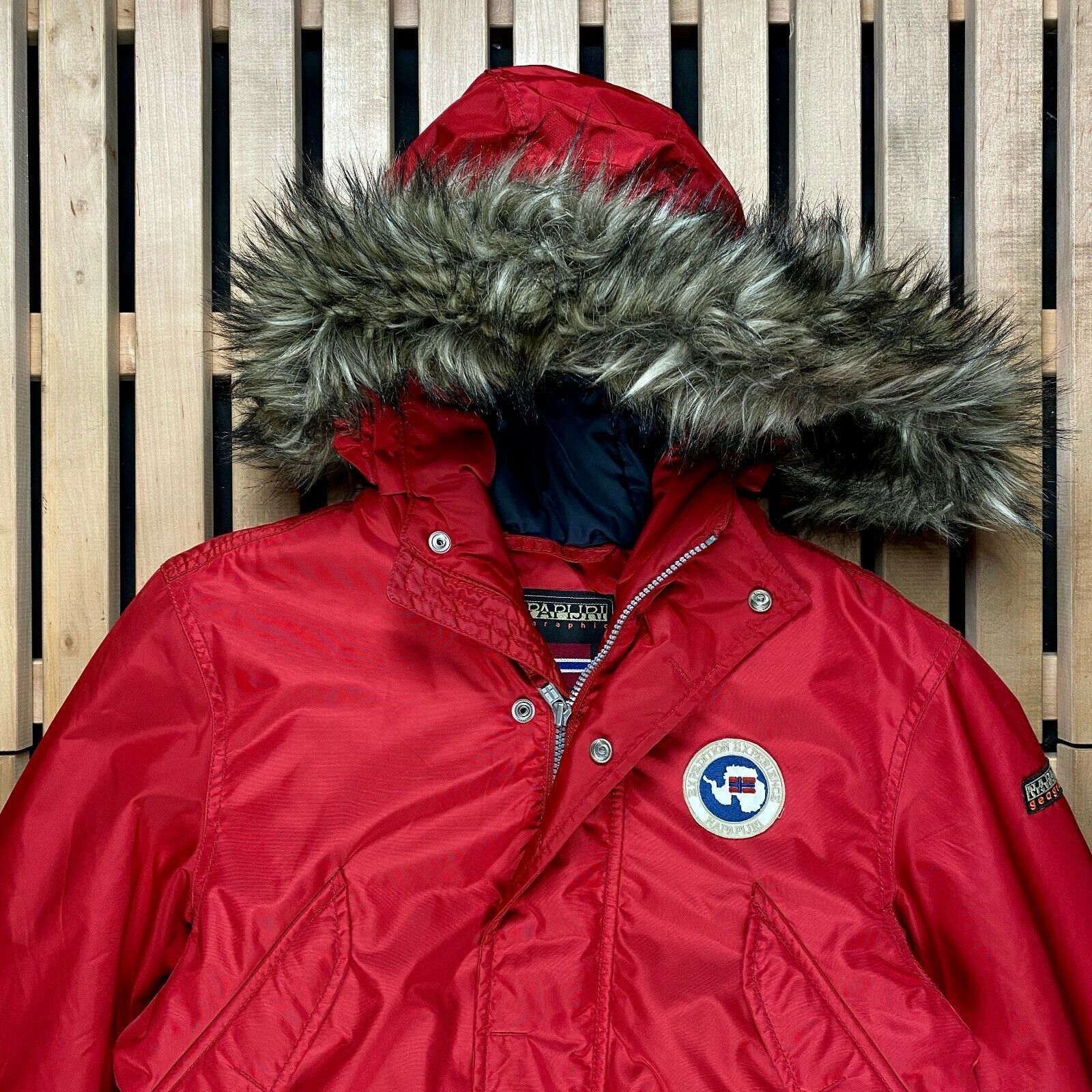 Napapijri Mens Parka Jacket Napapijri Size M Red Size US M / EU 48-50 / 2 - 2 Thumbnail