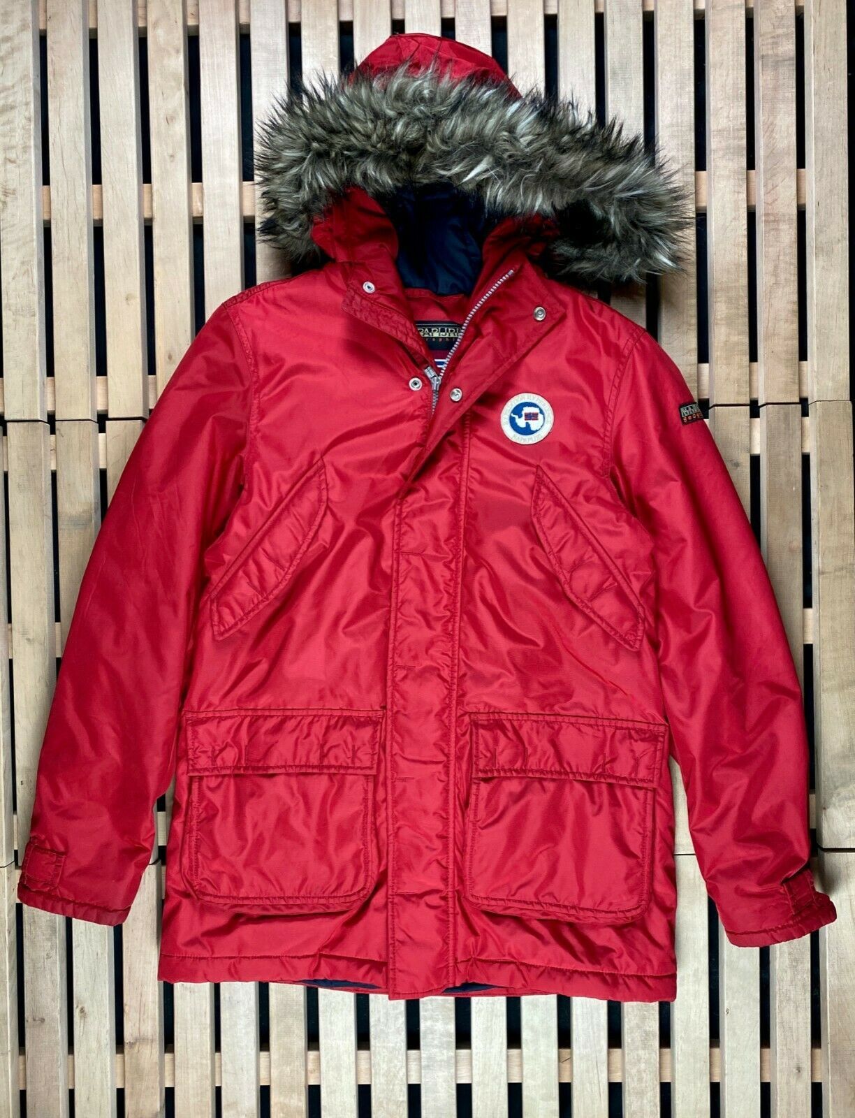 Napapijri Mens Parka Jacket Napapijri Size M Red Size US M / EU 48-50 / 2 - 1 Thumbnail