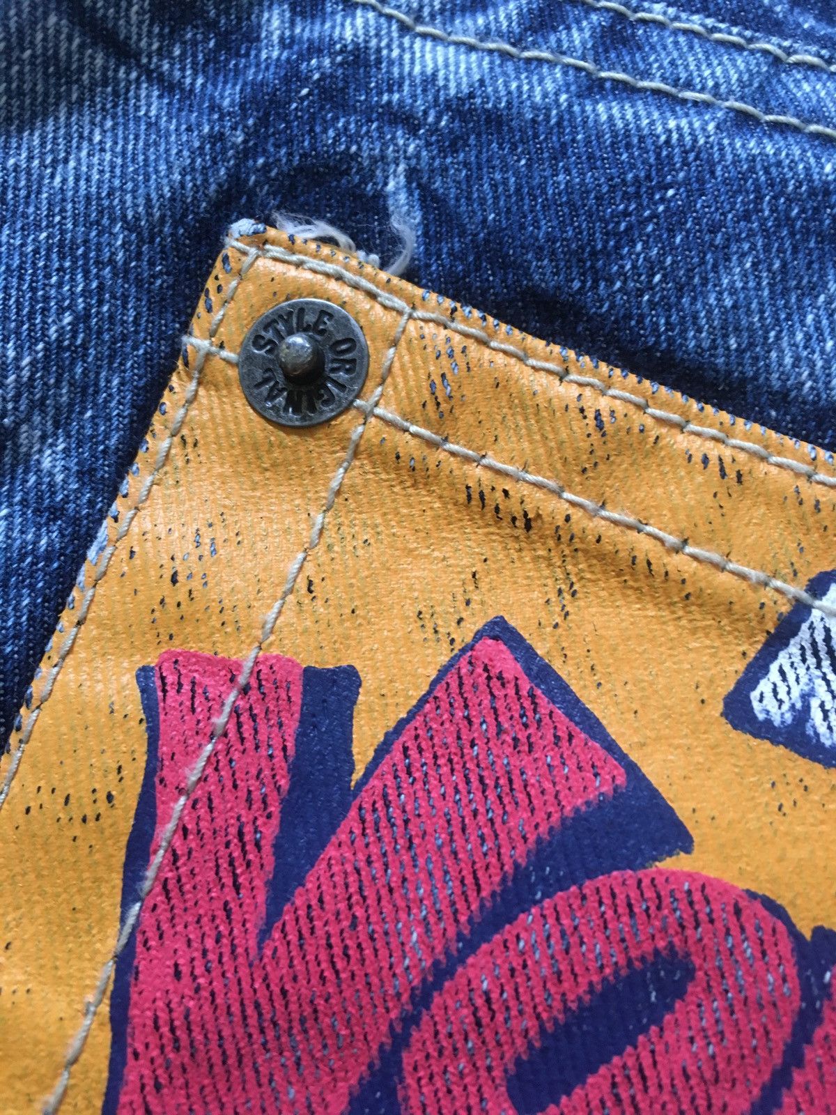 If Six Was Nine × Japanese Brand Flare Realism Distressed Jean Printed Size US 31 - 8 Thumbnail
