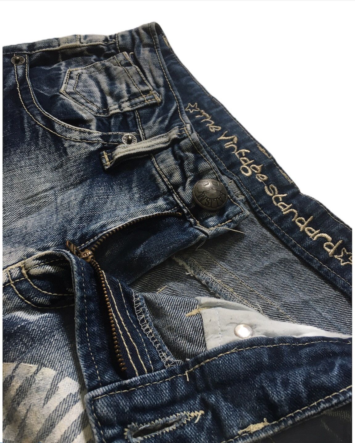 If Six Was Nine × Japanese Brand Flare Realism Distressed Jean Printed Size US 31 - 6 Thumbnail