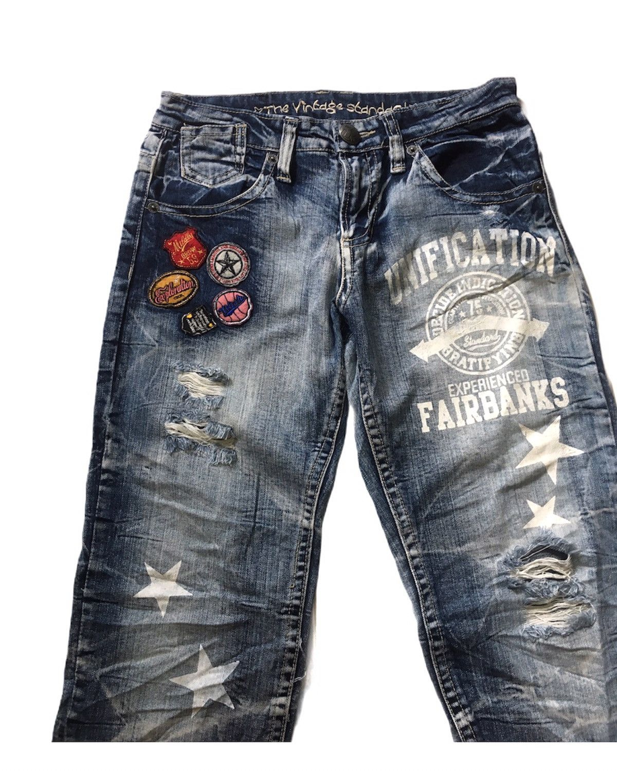 If Six Was Nine × Japanese Brand Flare Realism Distressed Jean Printed Size US 31 - 3 Thumbnail