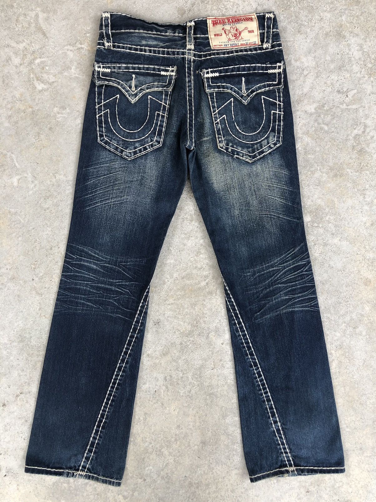 True Religion Vintage True Religion Flared Jeans White Stitch ...