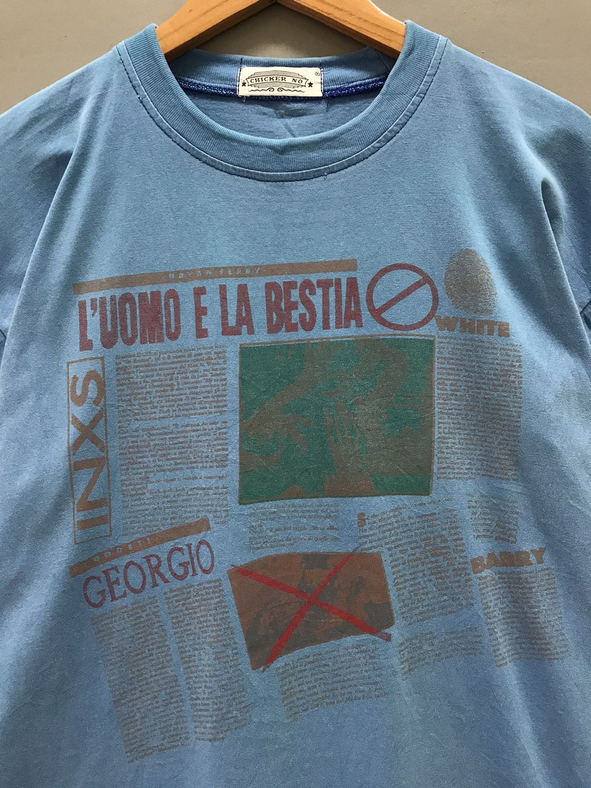 Vintage Vintage Rare Inxs Newspaper boxy cropped tee Size US XL / EU 56 / 4 - 4 Thumbnail